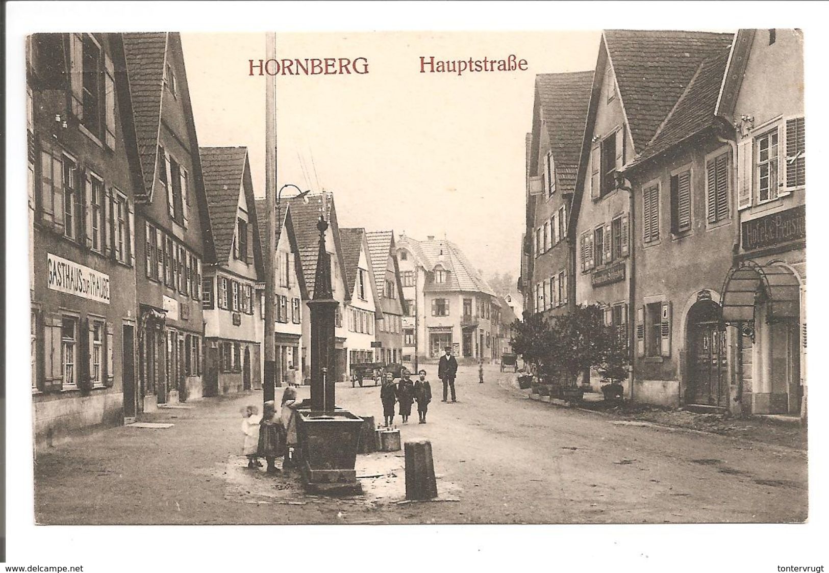 Hornberg. Hauptstrasse. Brunnen. GASTHAUS ZUR TRAUBE. - Hornberg