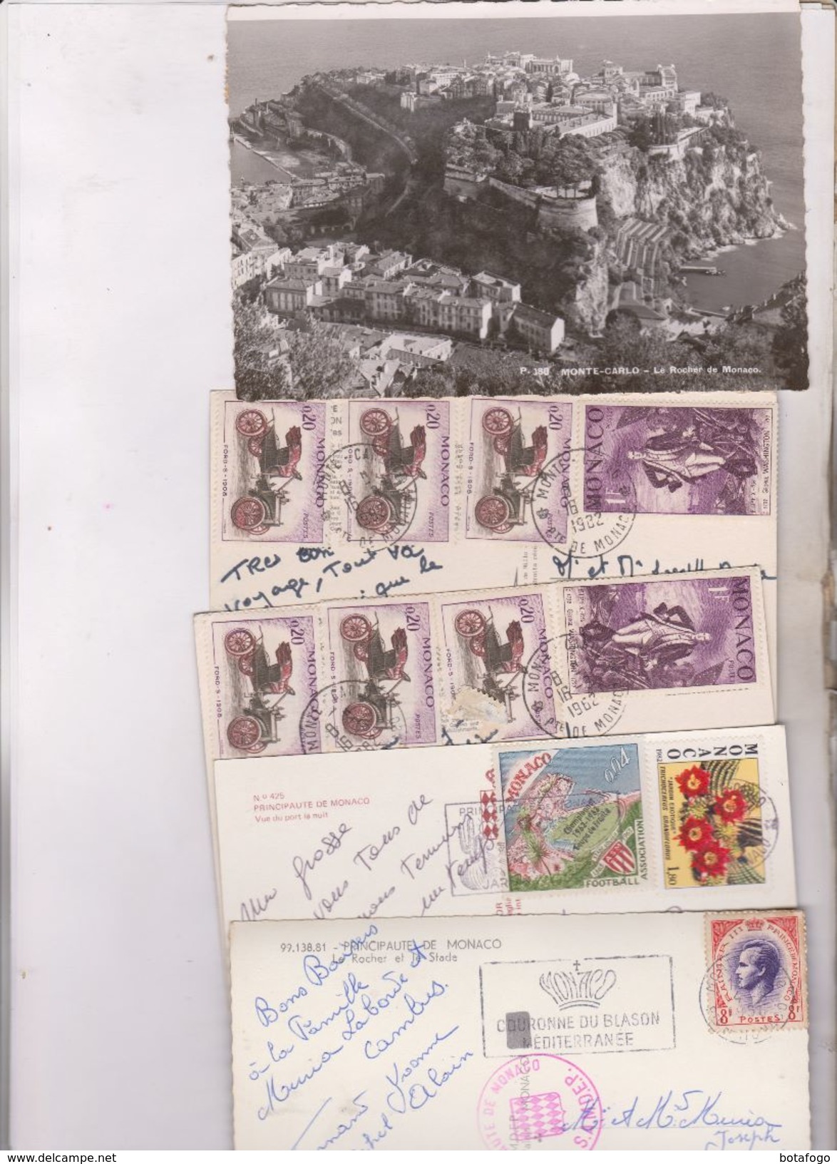 5 CPM MONACO (voir Timbres) - Collections & Lots