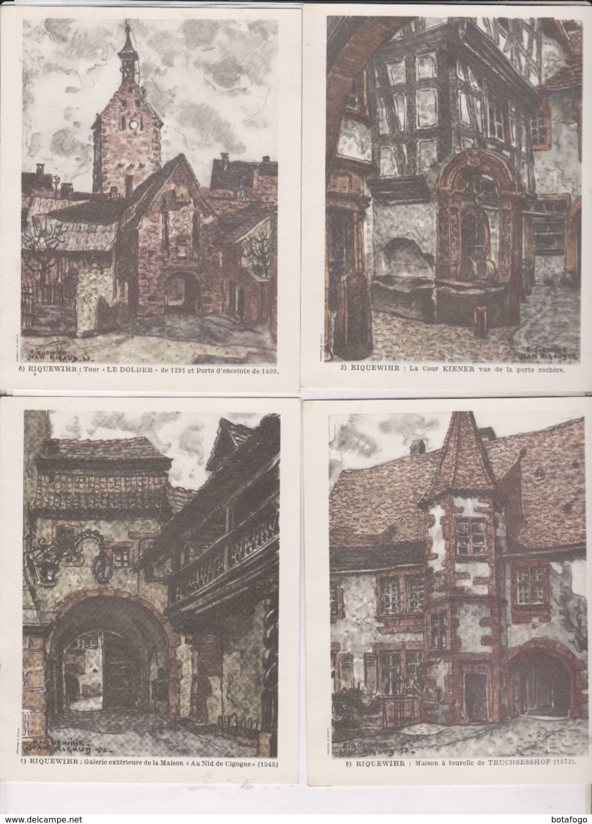 6 CARTES NON POSTALES ILLUSTREES DPT 68 RIQUEWIHR - Riquewihr