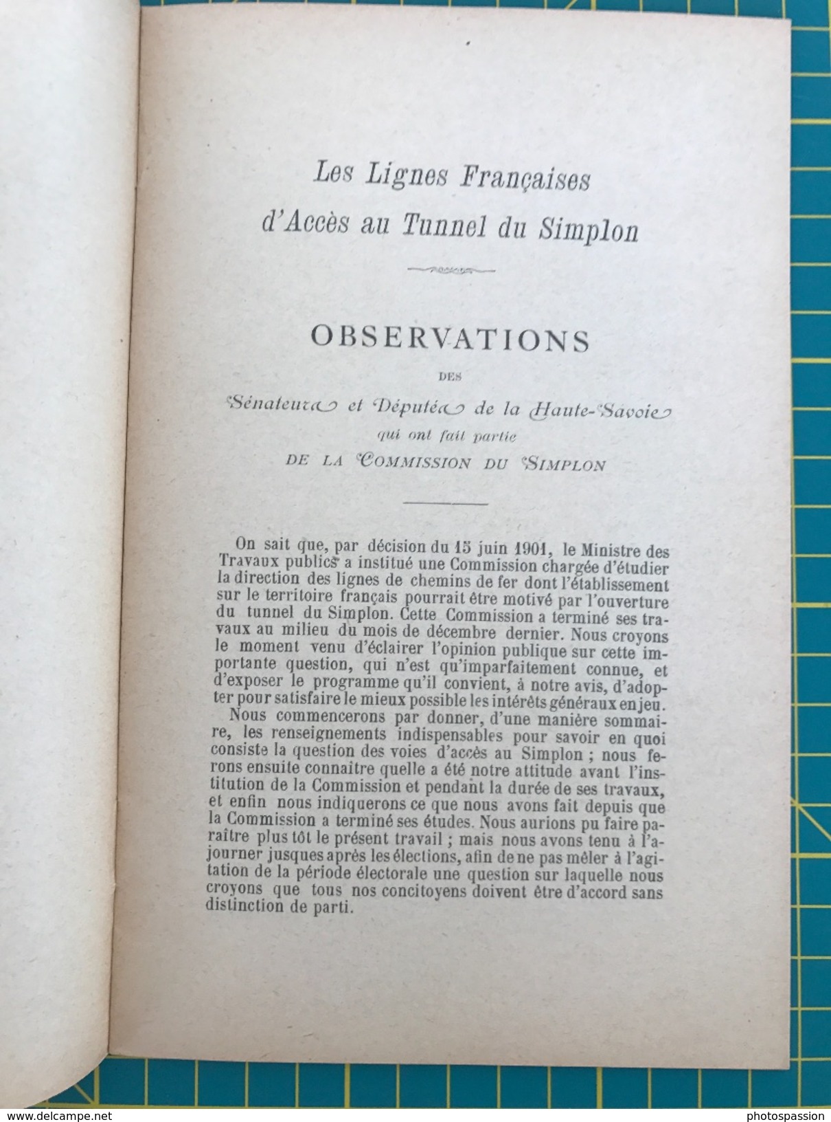 Les Lignes Françaises D'accès Au Tunnel Du Simplon - Observations Des Sénateurs Et Députés De Haute-Savoie 1902 - Documents Historiques