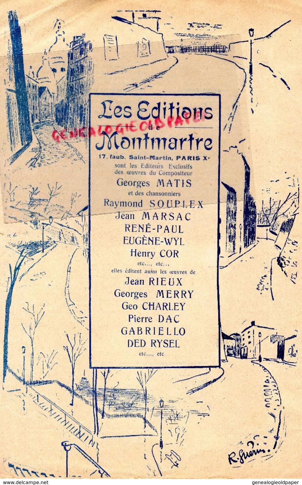 75-PARIS-PARTITION -LE PETIT CAFE-EDITIONS MONTMARTRE ET A LA TSF-T.S.F.-MARCEL LUCAS-GEORGES MATIS-RAYMOND SOUPLEX-COR - Noten & Partituren