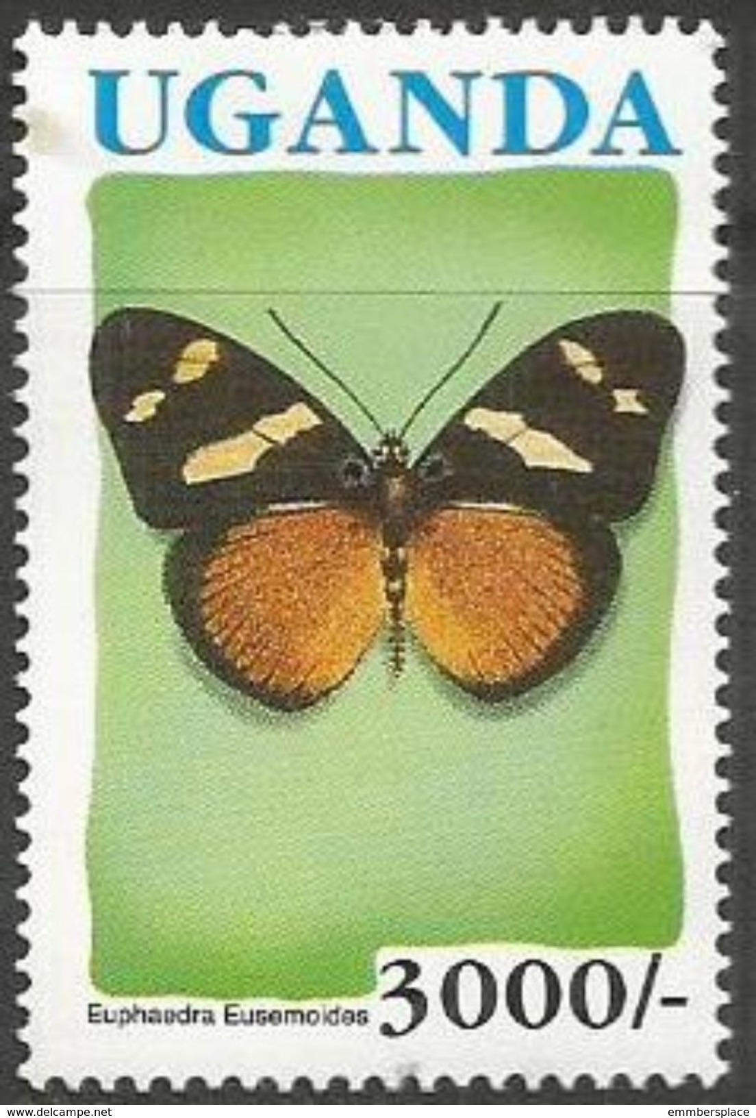 Uganda  - 1992 Butterfly 3000s  MNH **    SG 878A  Sc 840 - Uganda (1962-...)