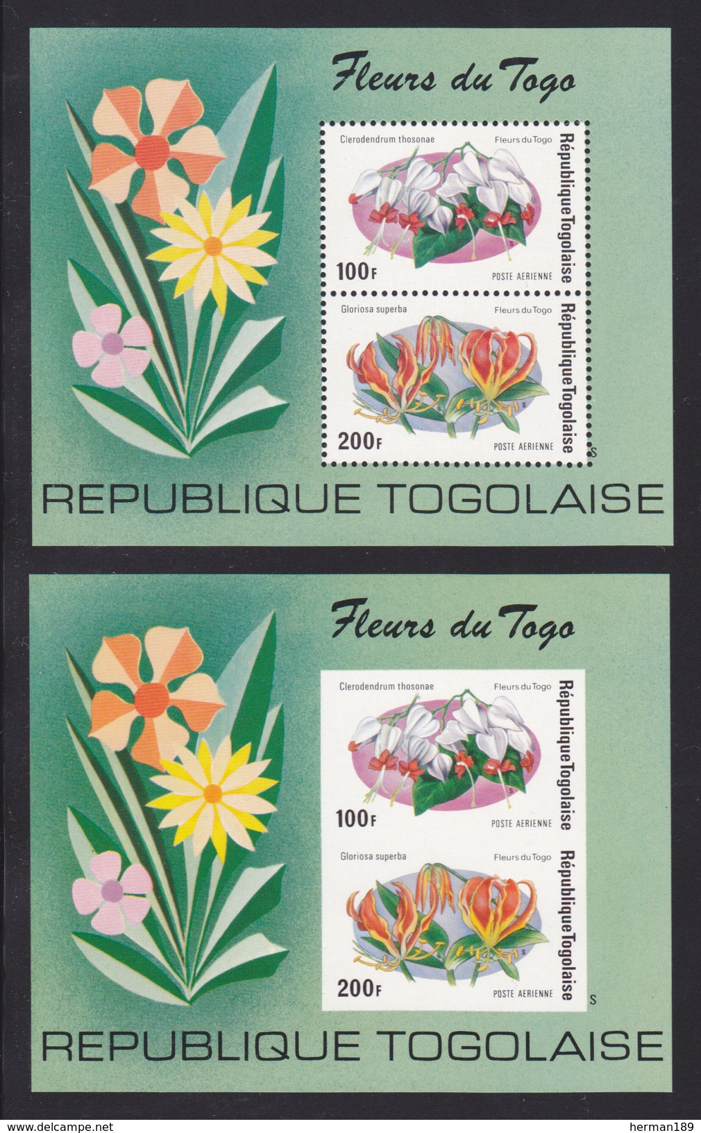 TOGO BLOC N°   85 ** MNH Neufs Sans Charnière, Les 2 Blocs D & ND, TB  (CLR046) - Togo (1960-...)