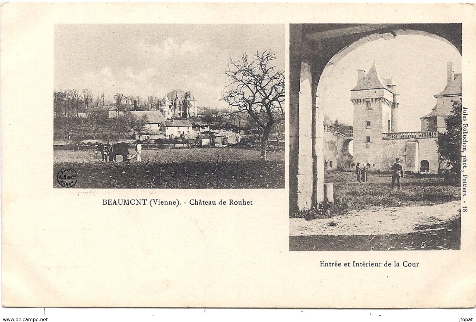 86 VIENNE - BEAUMONT Château De Rouhet, Pionnière - Autres & Non Classés