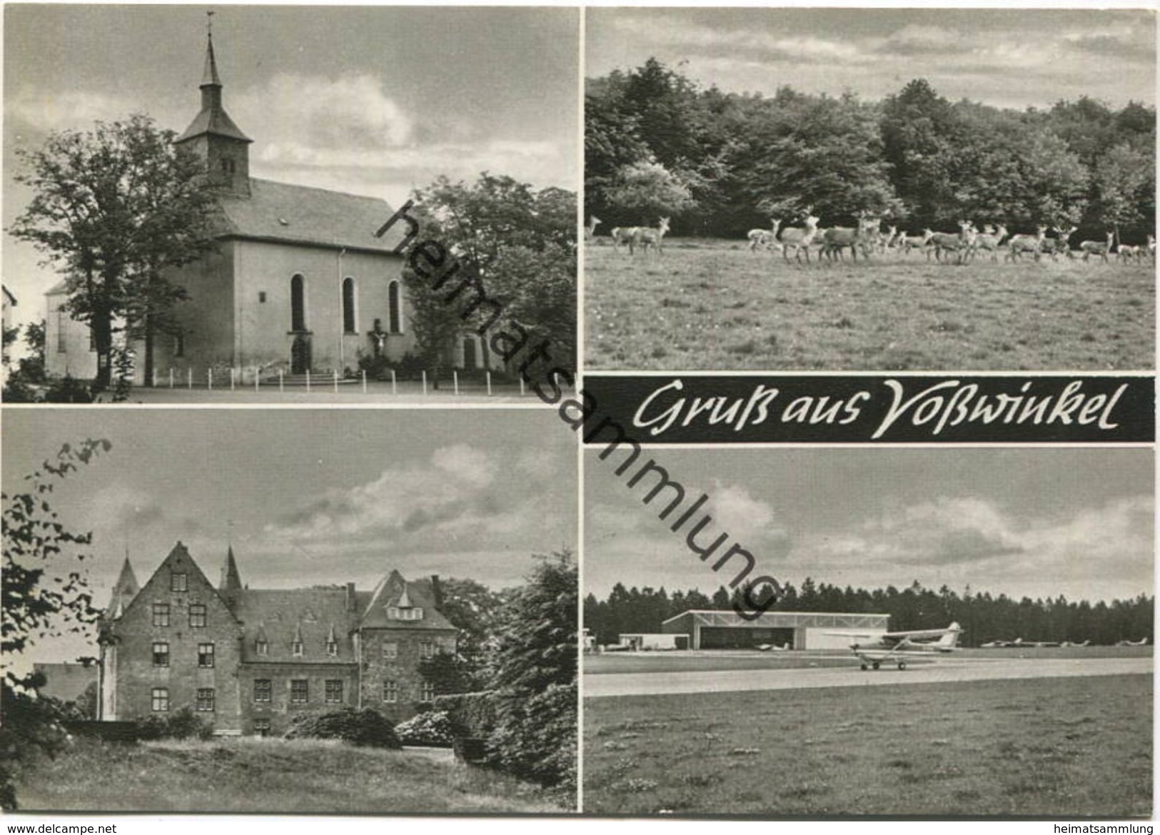 Vosswinkel - Kirche - Schloss - Flughafen - AK-Grossformat - Verlag Stramm & Co. St. Michaelisdonn - Arnsberg