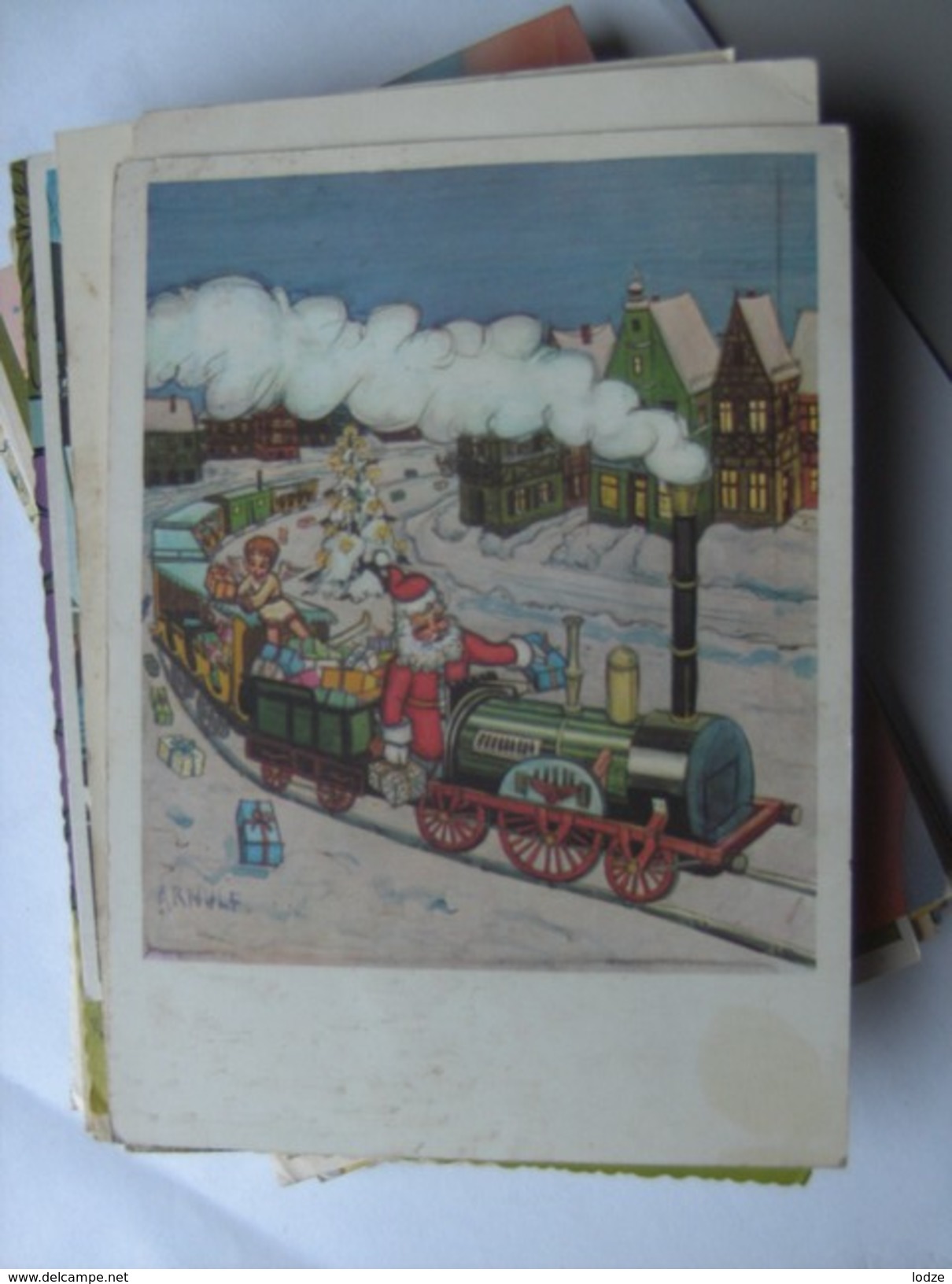 Kinderen Children Enfants Santa Claus In Train - Kindertekeningen