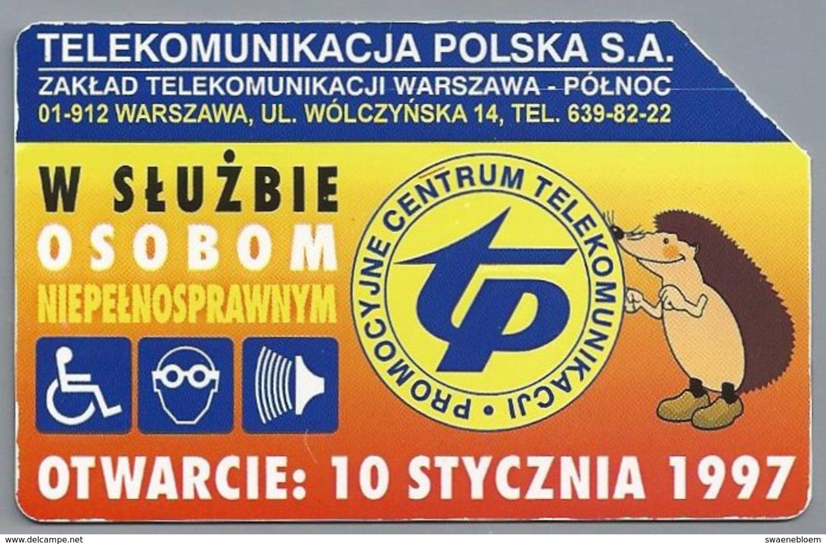 PL.- Telefoonkaart. Polen. Karte Telefoniczna. OTWARCIE: 10 STYCZNIA 1997. PROMOCYJNE CENTRUM TELEKOMUNIKACJI. 2 Scans - Polen