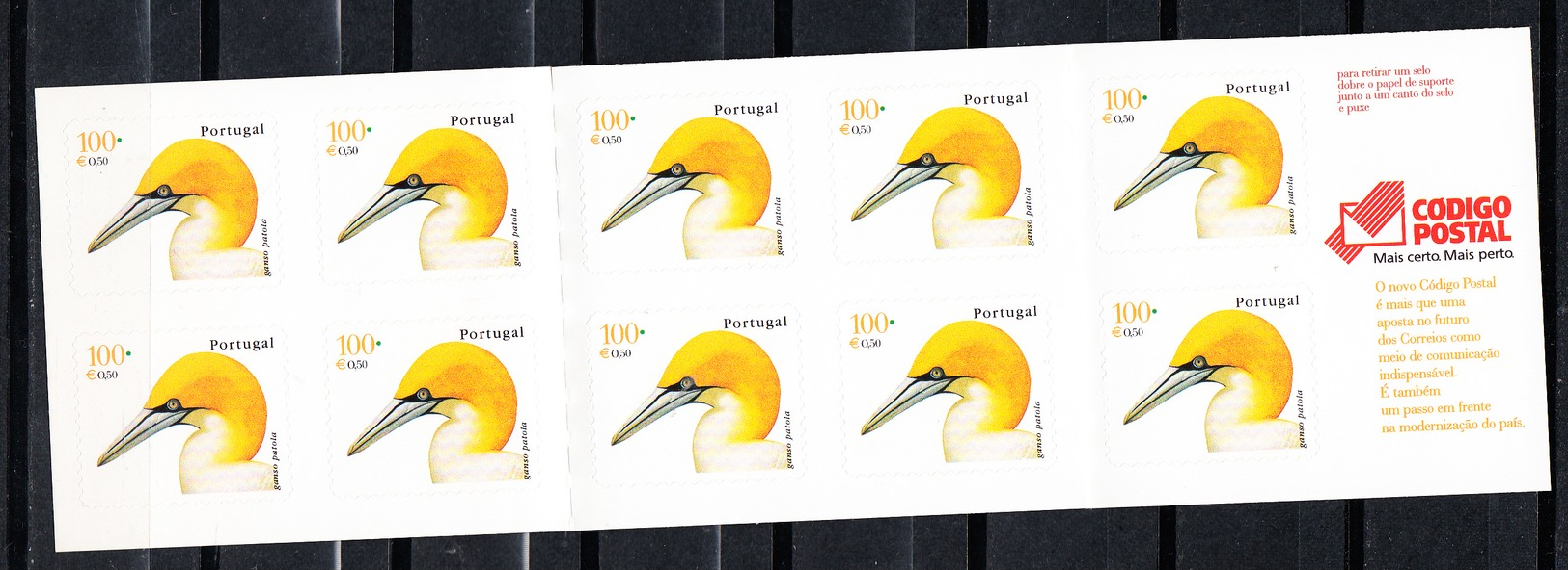 PORTUGAL 2000 AVES DE PORTUGAL. AUTO-ADESIVOS AFINSA Nº 2679. CARTEIRA COM 10 SELOS   NUEVOS SIN CHARNELA. CECI 2 Nº 159 - Nuevos