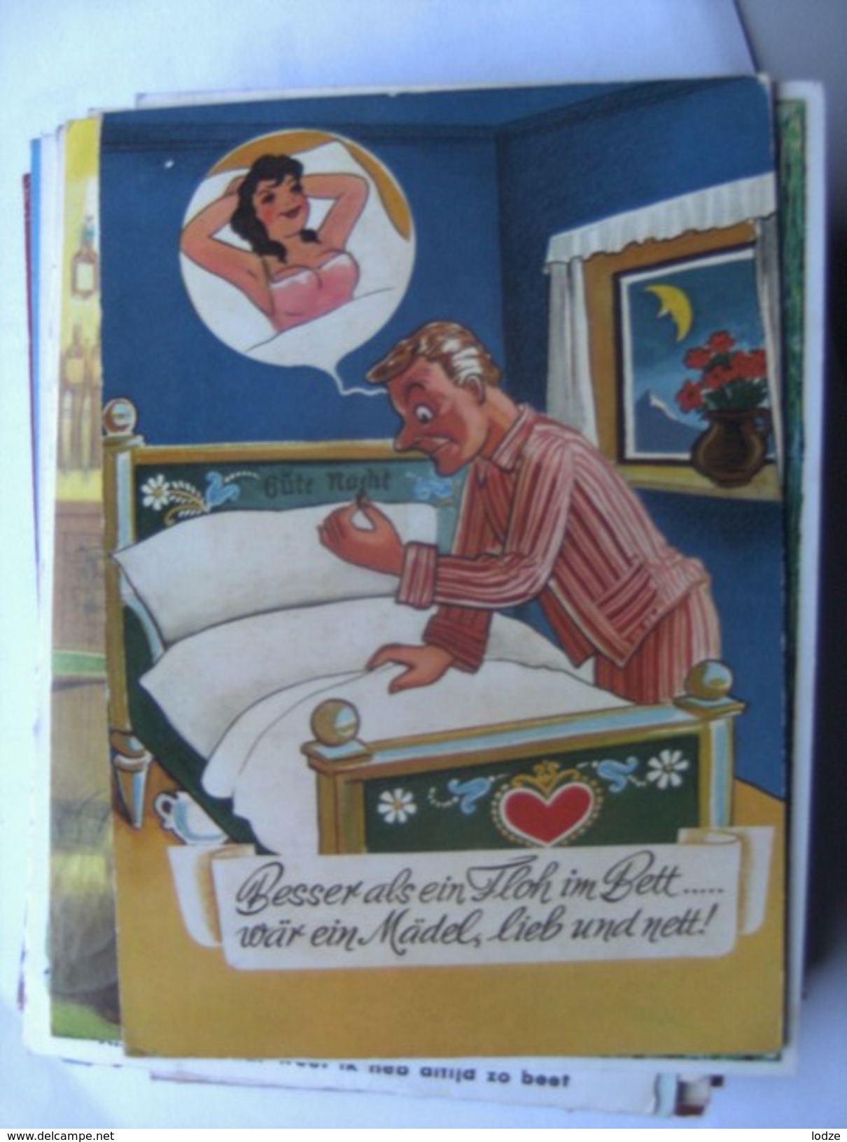Humor Postcard Besser Als Ein Floh Im Bett.. - Humor