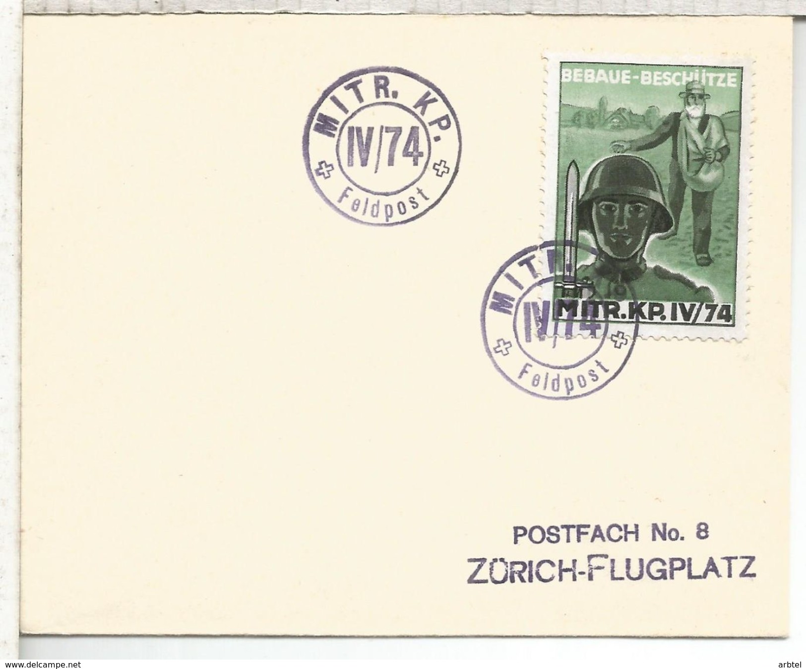 SUIZA FELDPOST CORREO MILITAR MOT MITR KP IV/74 SOLDADO SOLDIER AGRICULTURA SIEMBRA SEED - Agricultura