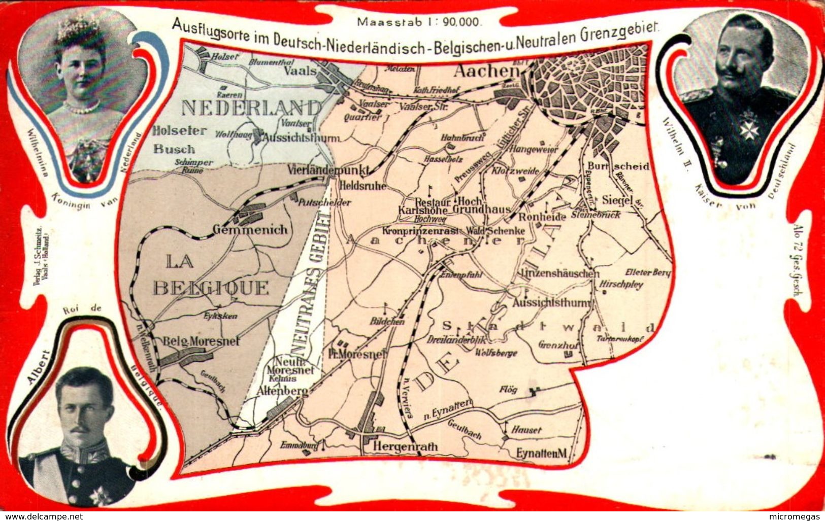 Ausflugsorte Im Deutsch-Niederländisch-Belgishen-u.Neutralen Grenzgebiet - Vierländerpunkt Vaals Aachen Gemmenich Neutra - La Calamine - Kelmis