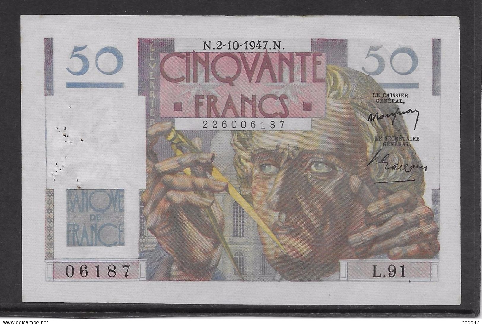 France 50 Francs Le Verrier - 2-10-1947 - Fayette N° 20-9 - TTB - 50 F 1946-1951 ''Le Verrier''