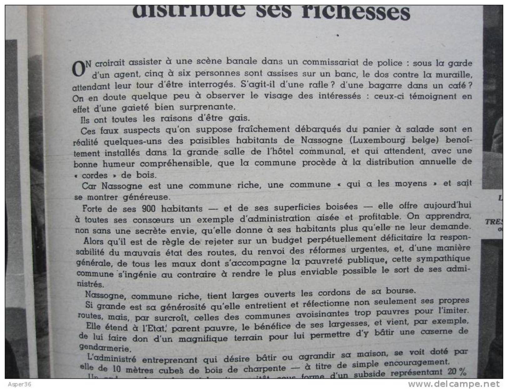 Magazine Avec Article "Nassogne, Une Commune "qui A Les Moyens"distribue Ses Richesses" 1951 - Collezioni