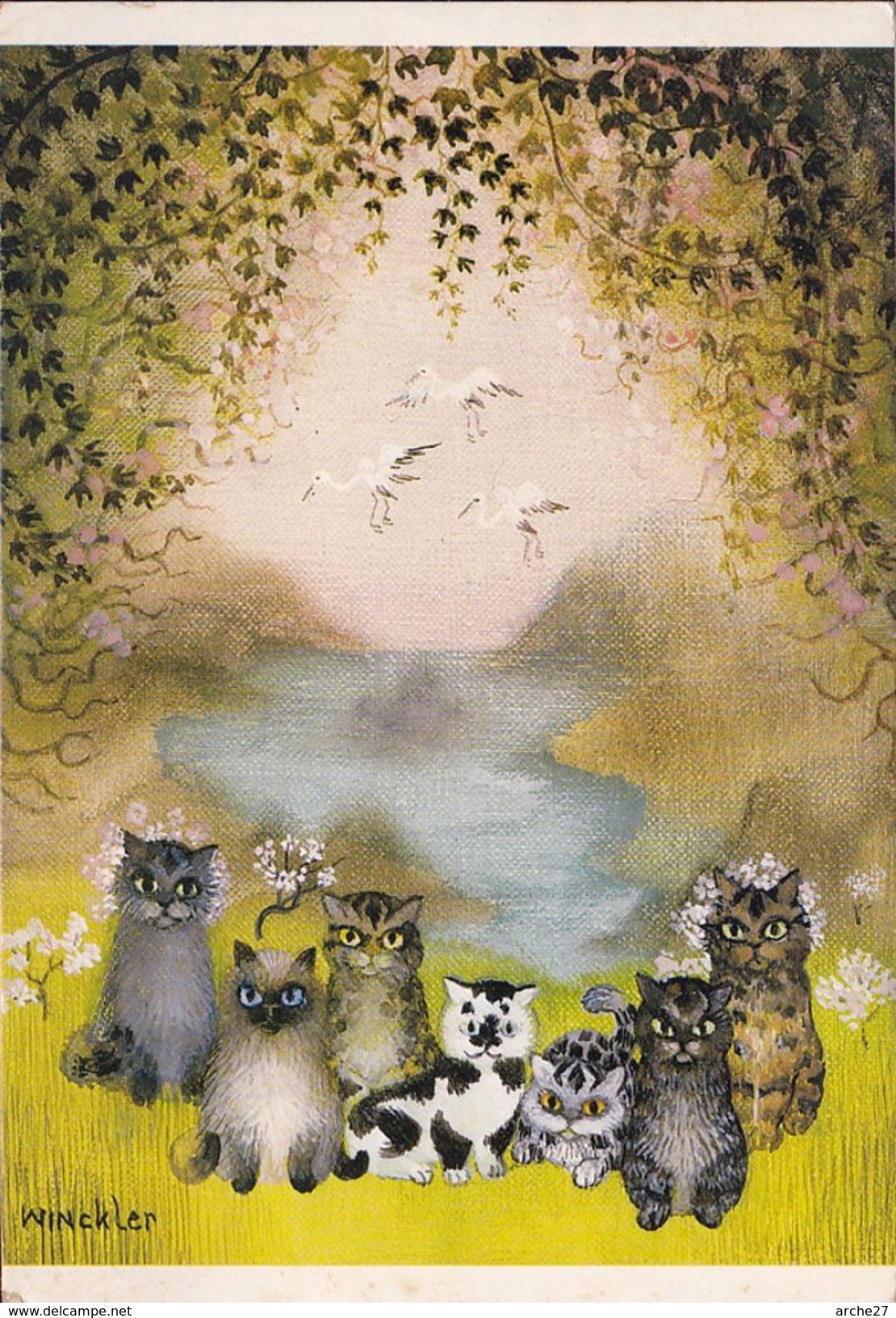 CPSM - Chat - Chats - Chatons - Illustrateur Winckler - Chats Devant Un Fiord - 208 - Gatos