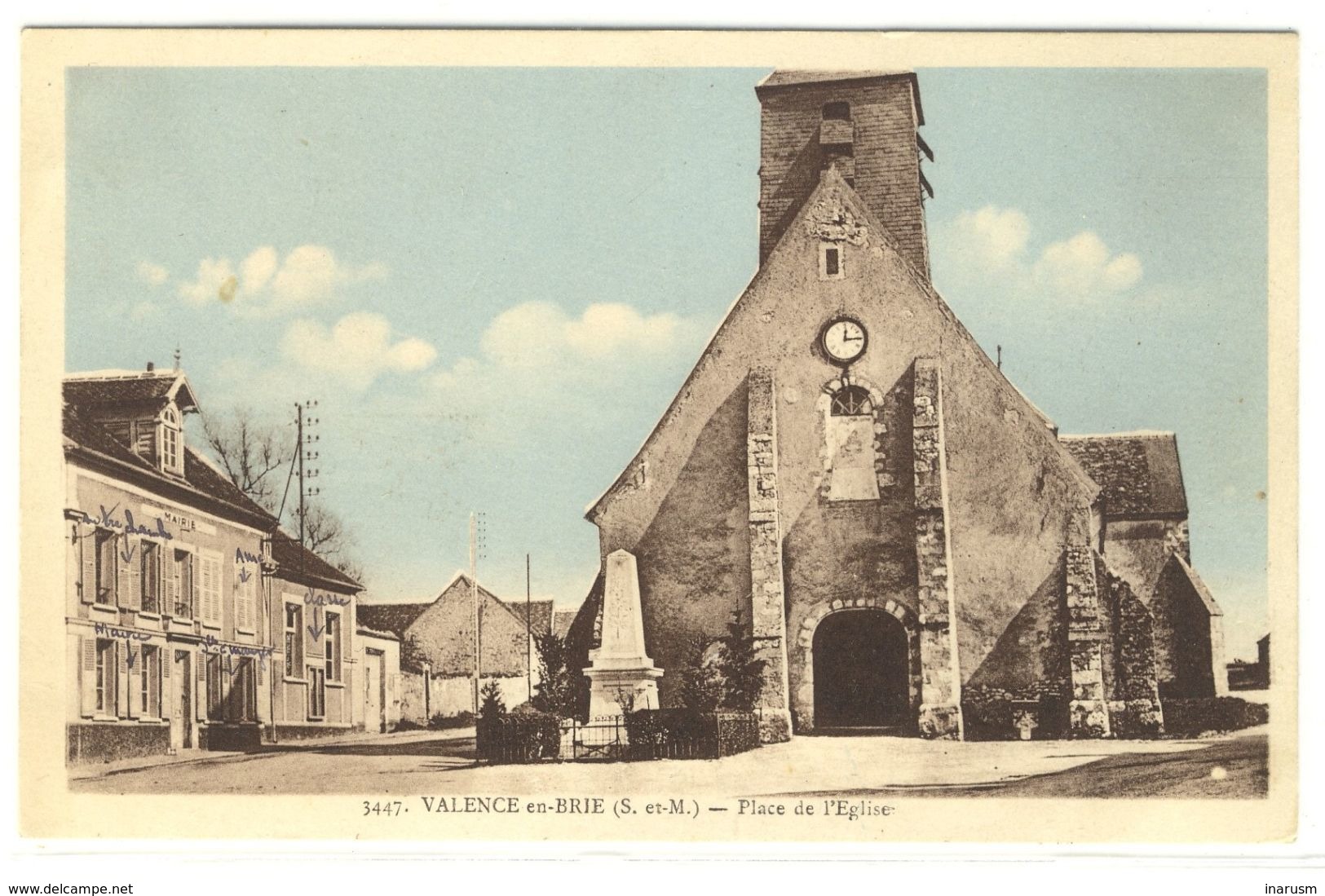 VALENCE EN BRIE  -  La Place De L'église   -  Ed. Mignon, N° 3447 - Autres & Non Classés