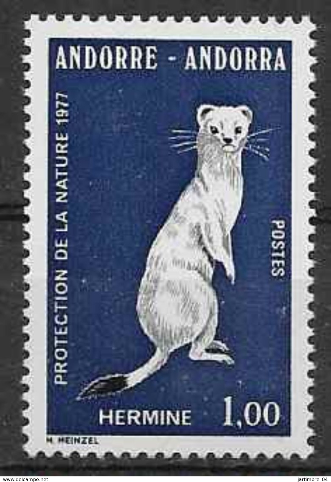 1977 ANDORRE Français 260 ** Animal, Hermine - Unused Stamps