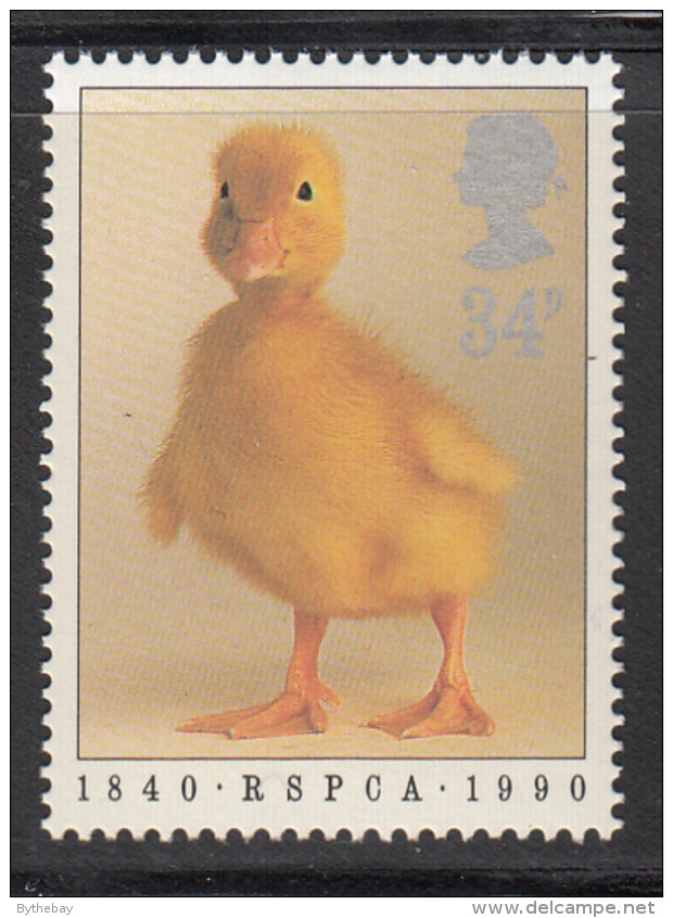 Great Britain 1990 MNH Scott #1302 34p Duckling RSPCA Centenary - Unused Stamps