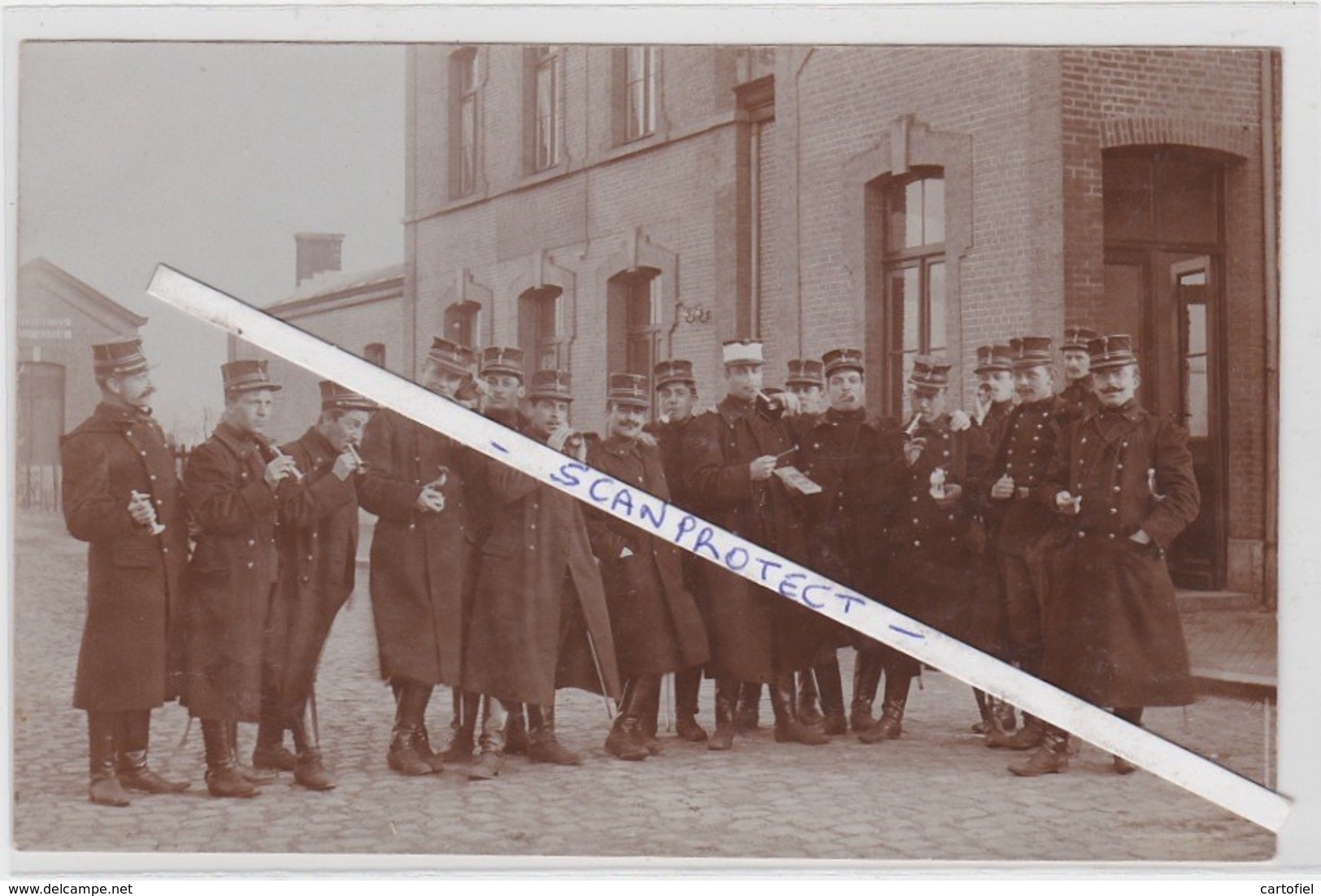 BALEN-STATION-GARE-FOTOKAART-MILITARIA-SOLDATEN-OFFICIEREN-1908-ATTAQUE COURSEL?-ZIE 2 SCANS-PRACHTIG DOCUMENT ! ! ! - Balen