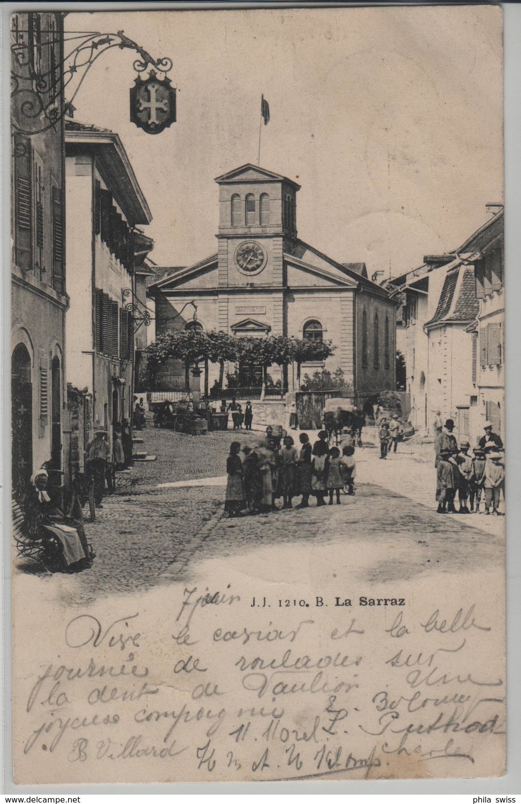 La Sarraz - L'Eglise, Animee - Photo: Jullien Freres - La Sarraz