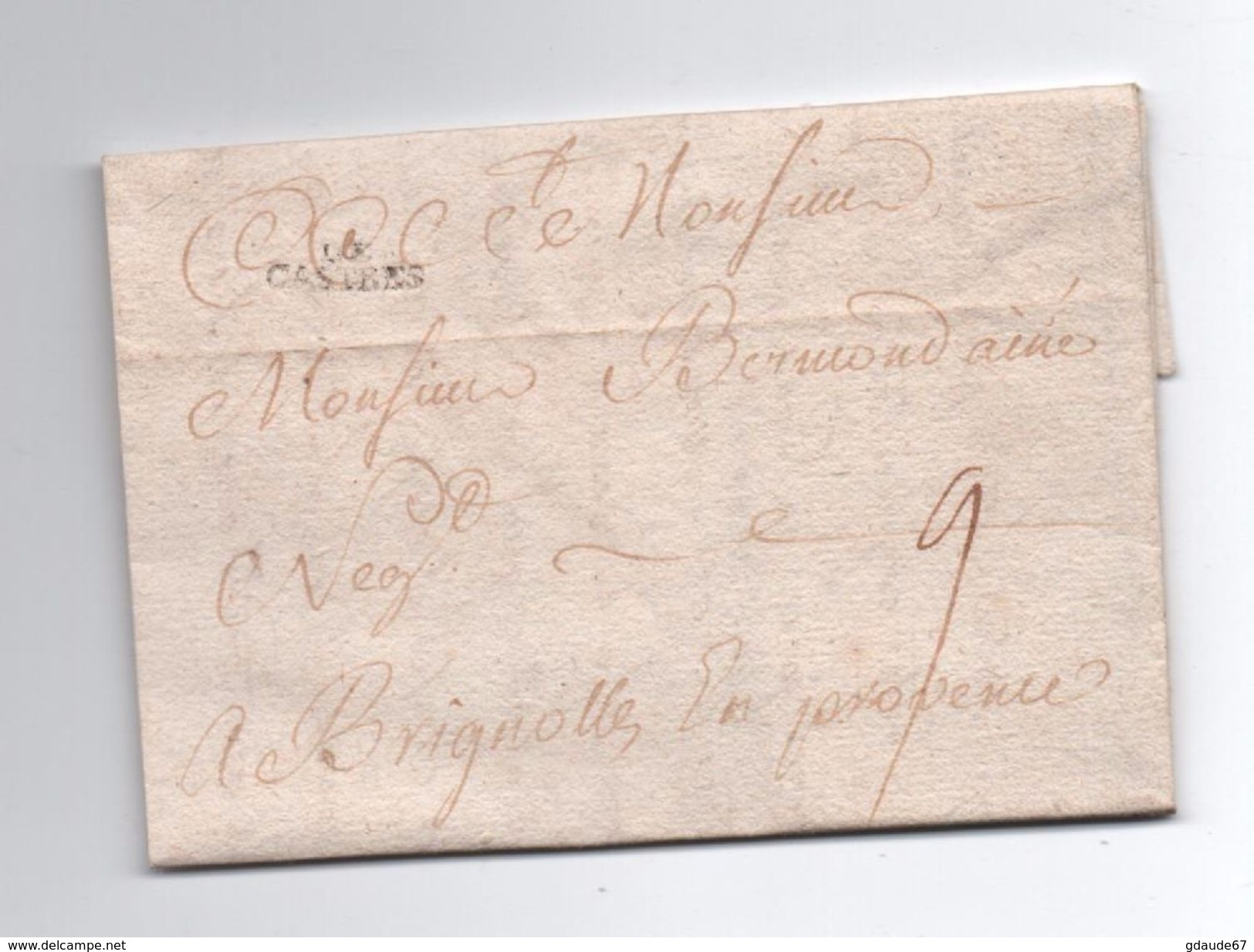 1751 - LETTRE De CASTRES (TARN) Avec MP LENAIN N°4 Pour BRIGNOLES (VAR) - 1701-1800: Précurseurs XVIII