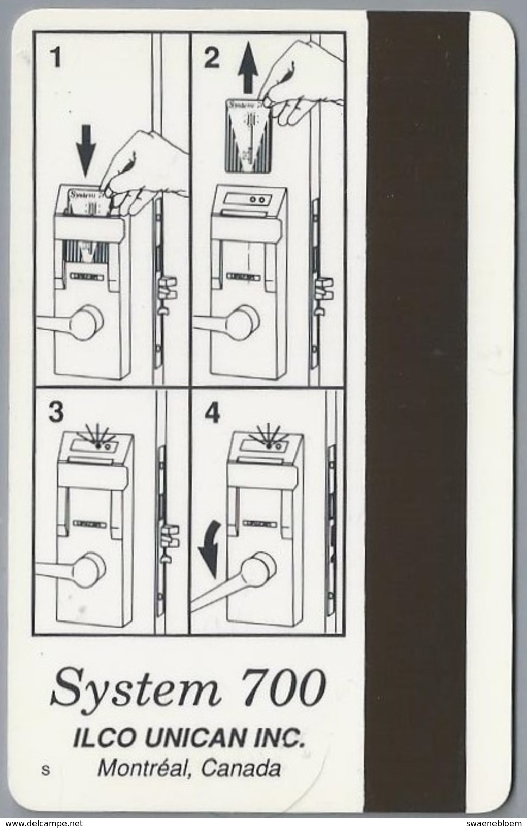 FR.- SYSTEM 700. ILCO UNICAN INC. MONTREAL CANADA. 2 Scans - Hotel Key Cards