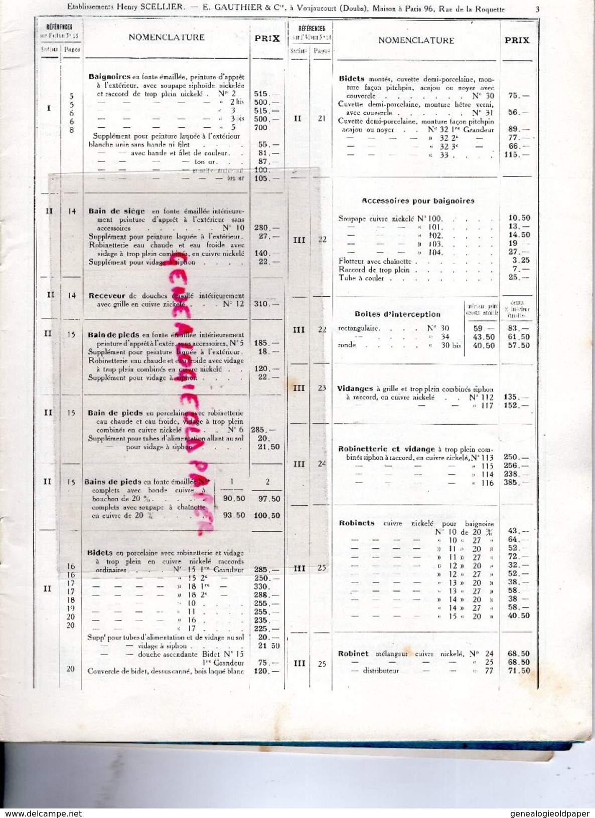 25- VOUJAUCOURT-MONTBELIARD- RARE CATALOGUE ETS. HENRY SCELLIER & E. GAUTHIER-FONDERIES EMAILLERIES-EMAIL-FONDERIE-1919 - Straßenhandel Und Kleingewerbe