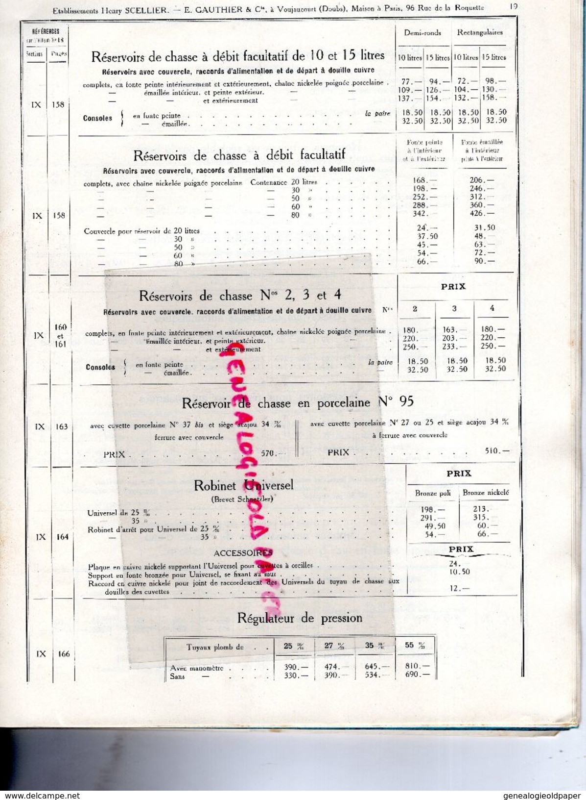 25- VOUJAUCOURT-MONTBELIARD- RARE CATALOGUE ETS. HENRY SCELLIER & E. GAUTHIER-FONDERIES EMAILLERIES-EMAIL-FONDERIE-1919 - Straßenhandel Und Kleingewerbe