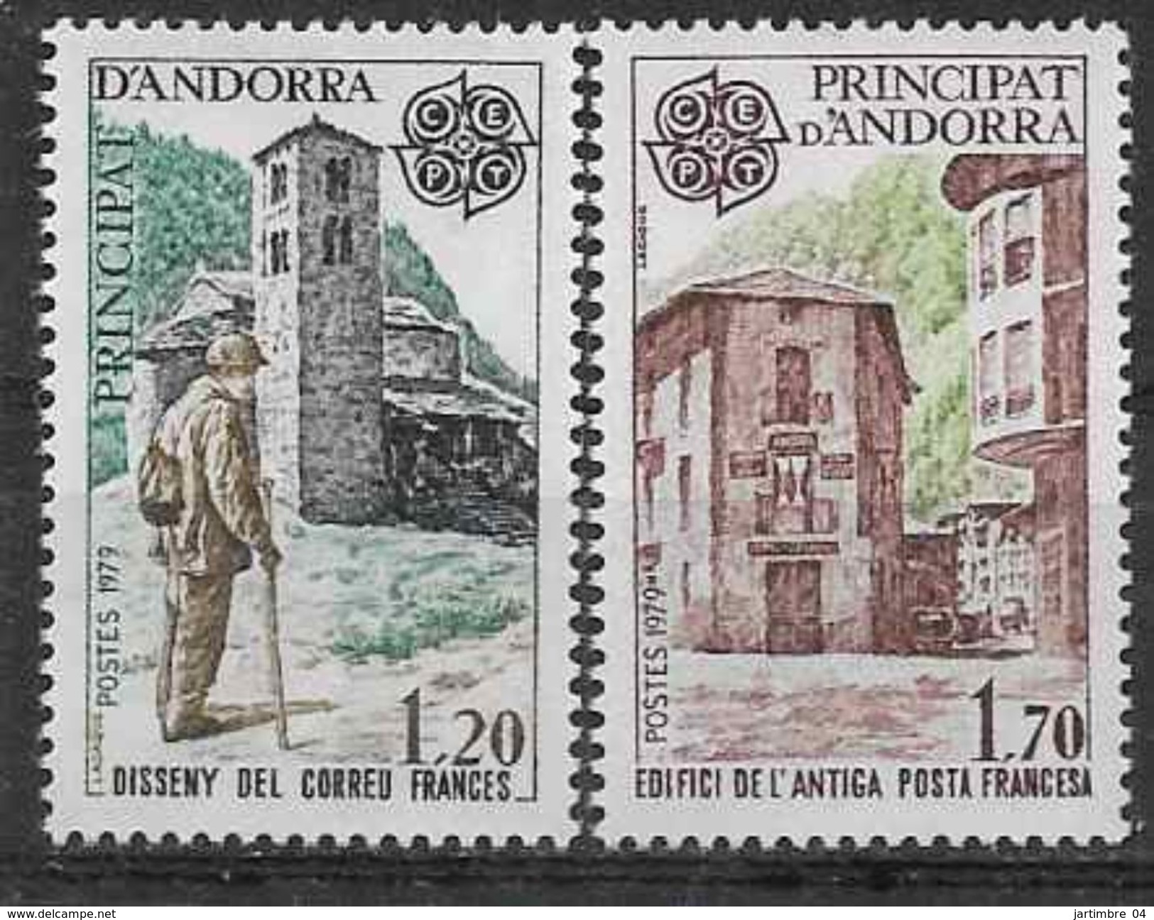 1979 ANDORRE Français 276-77 ** Europa, Facteur - Unused Stamps