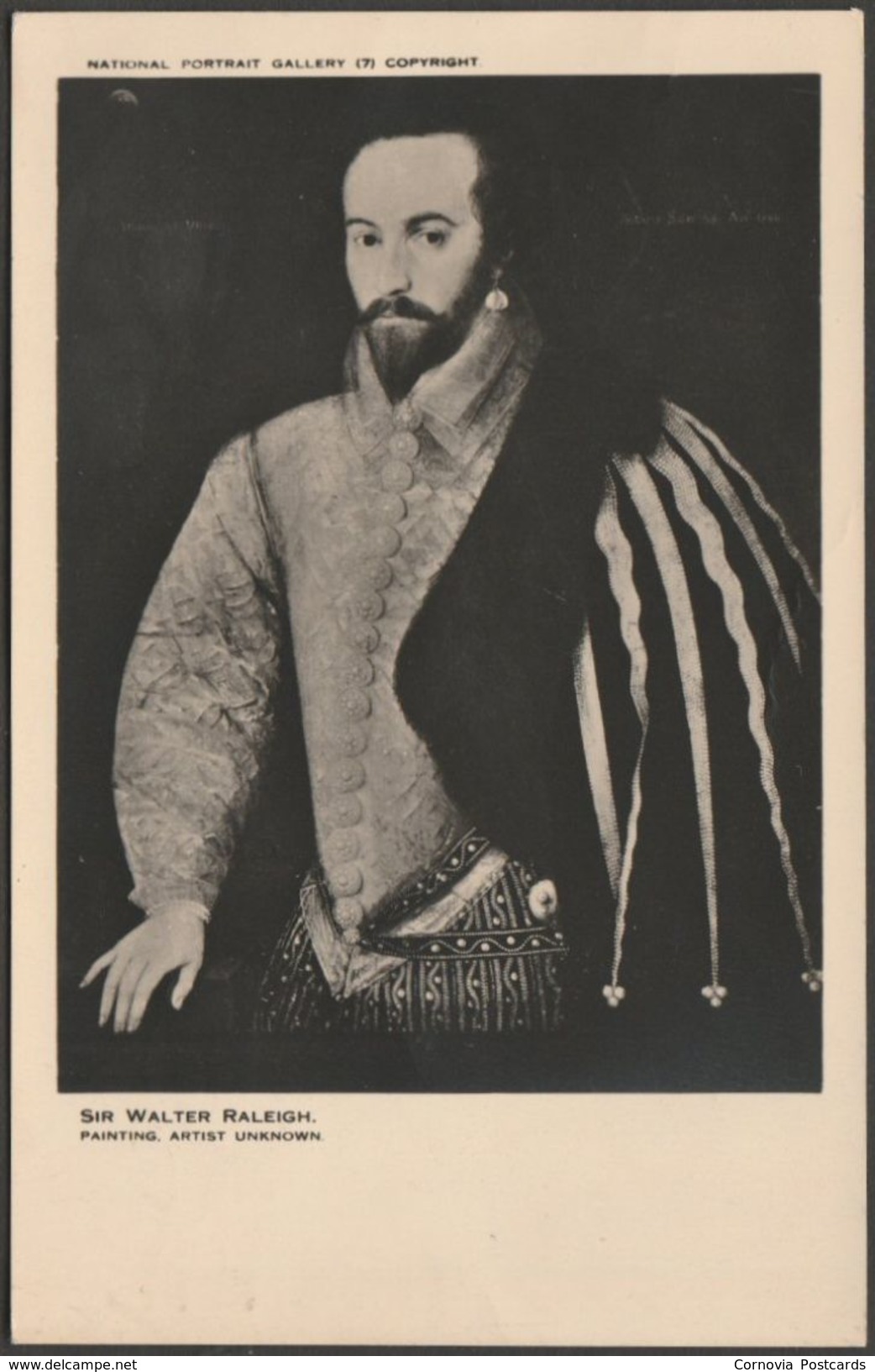 Sir Walter Raleigh, National Portrait Gallery, London, 1956 - RP Postcard - Paintings