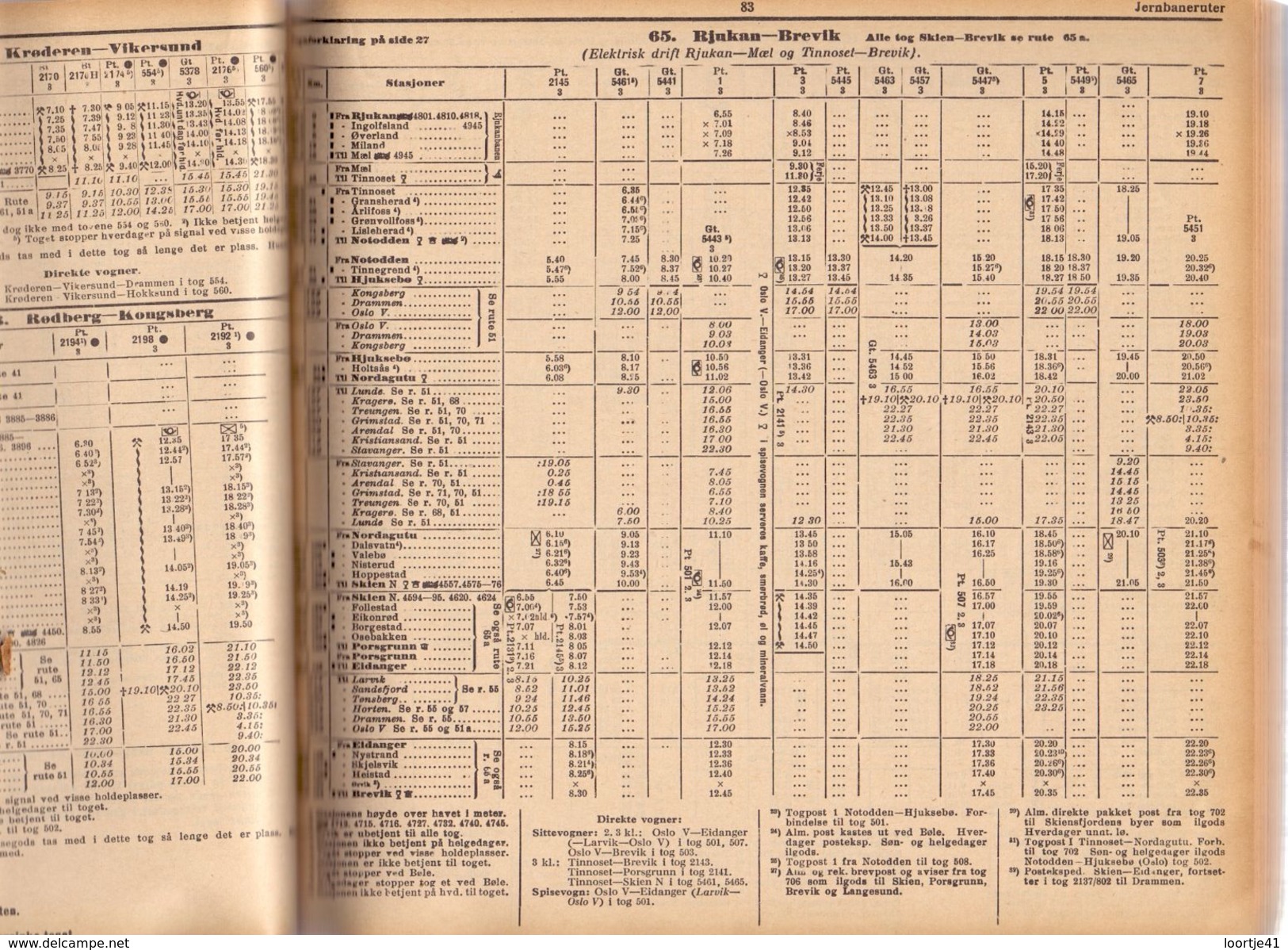 Dienstregeling Horaire Chemins De Fer - Treingids - Rutebok For Norge - Noorwegen 1950 - Europe