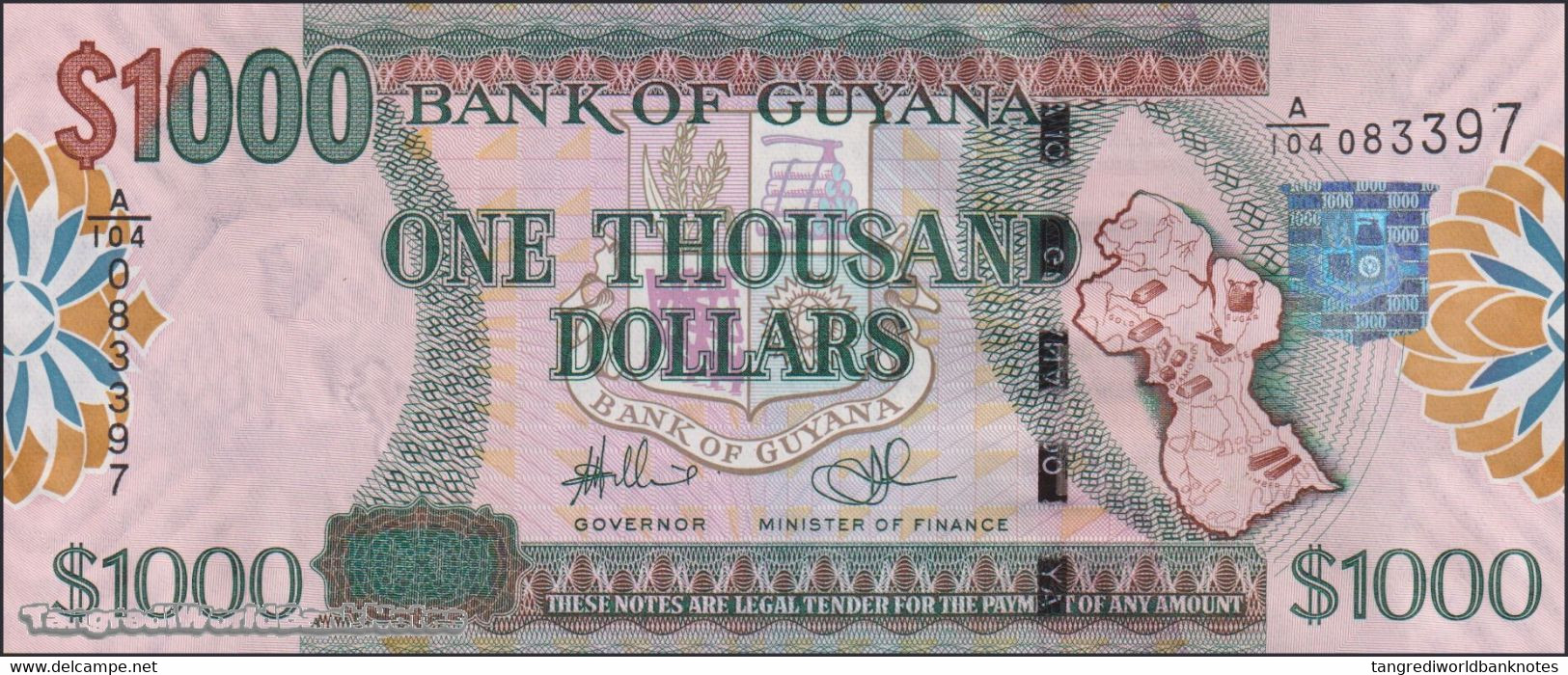TWN - GUYANA 39b - 1000 1.000 Dollars 2009 Prefix A/104 - Signatures: Williams & A. Singh - Printer: DLR UNC - Guyana