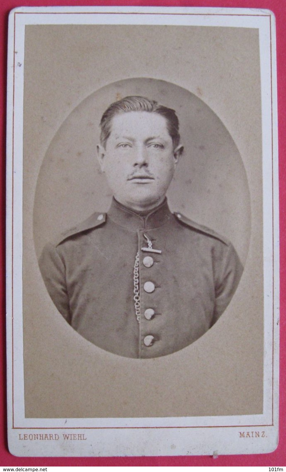 Old Kabinet Photo - German Soldier, Mainz, Leonhard Wiehl - Photographie