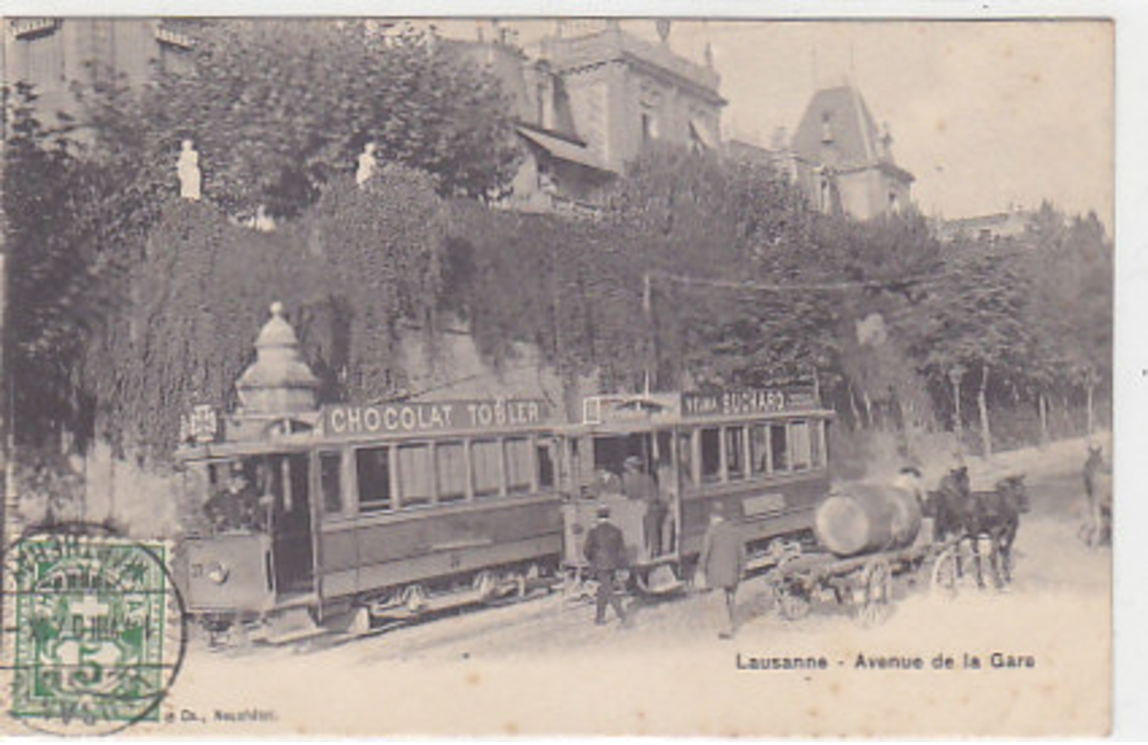 Lausanne - Avenue De La Gare Avec Tram - 1907        (P-101-60725) - Lausanne