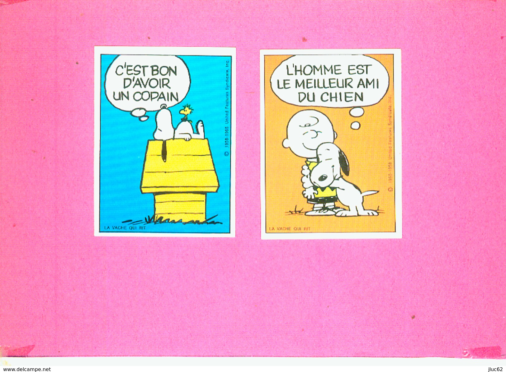 AUTOCOLLANT STICKER.  LA VACHE QUI RIT. 2 STICKERS. SNOOPY - Autocollants