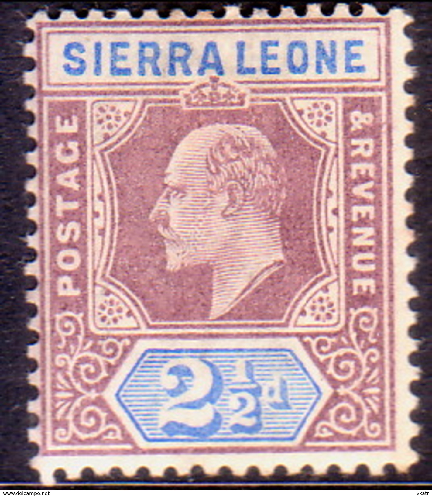 SIERRA LEONE 1903 SG #77 2½d MLH Wmk Crown CA - Sierra Leone (...-1960)