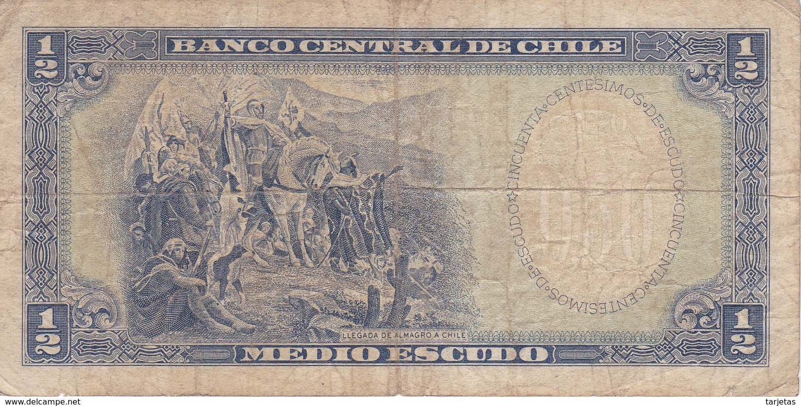 BILLETE DE CHILE DE 1/2 ESCUDO DEL AÑO 1962 (BANK NOTE) - Chile