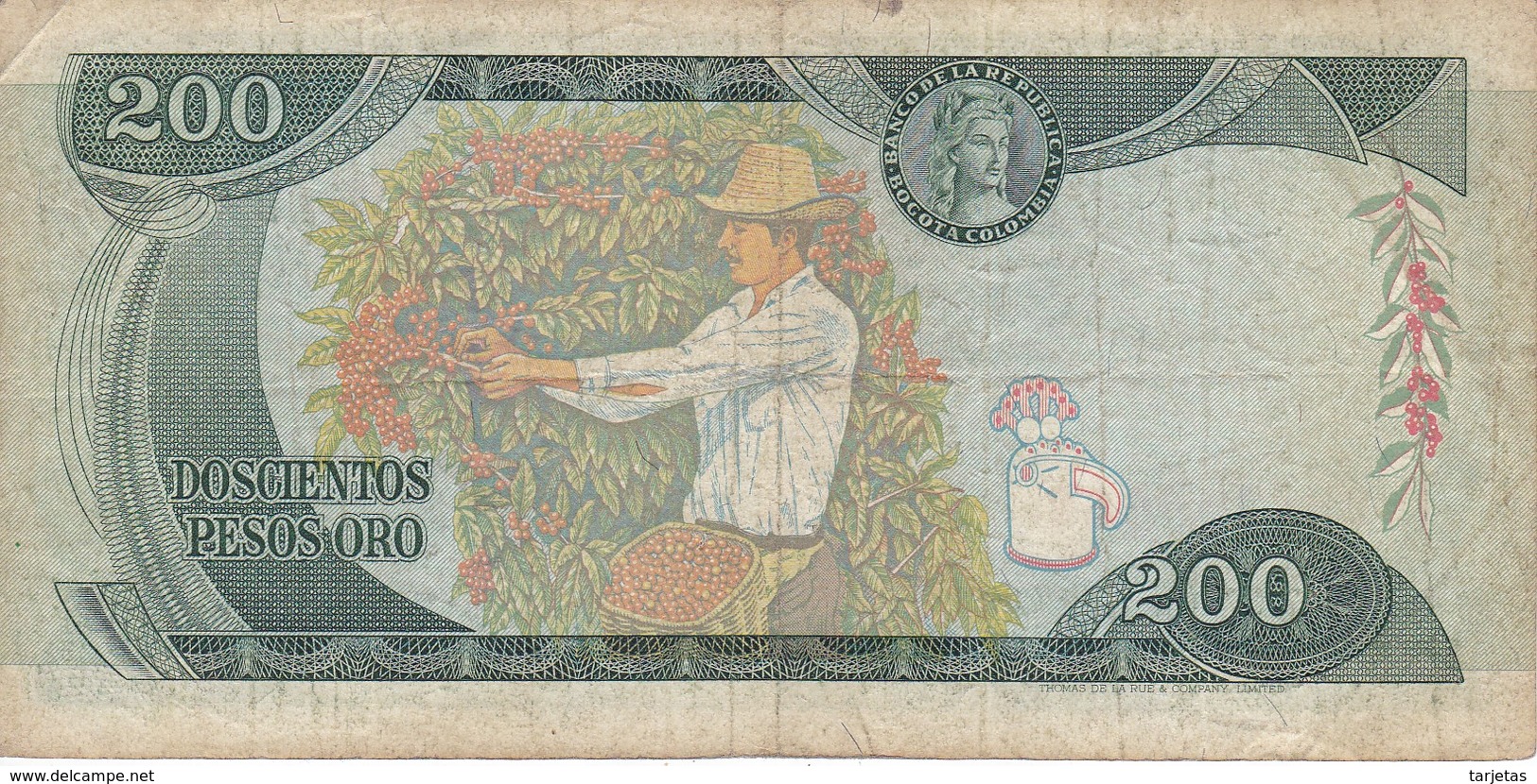 BILLETE DE COLOMBIA DE 200 PESOS DE ORO DEL AÑO 1978  (BANK NOTE) - Colombia