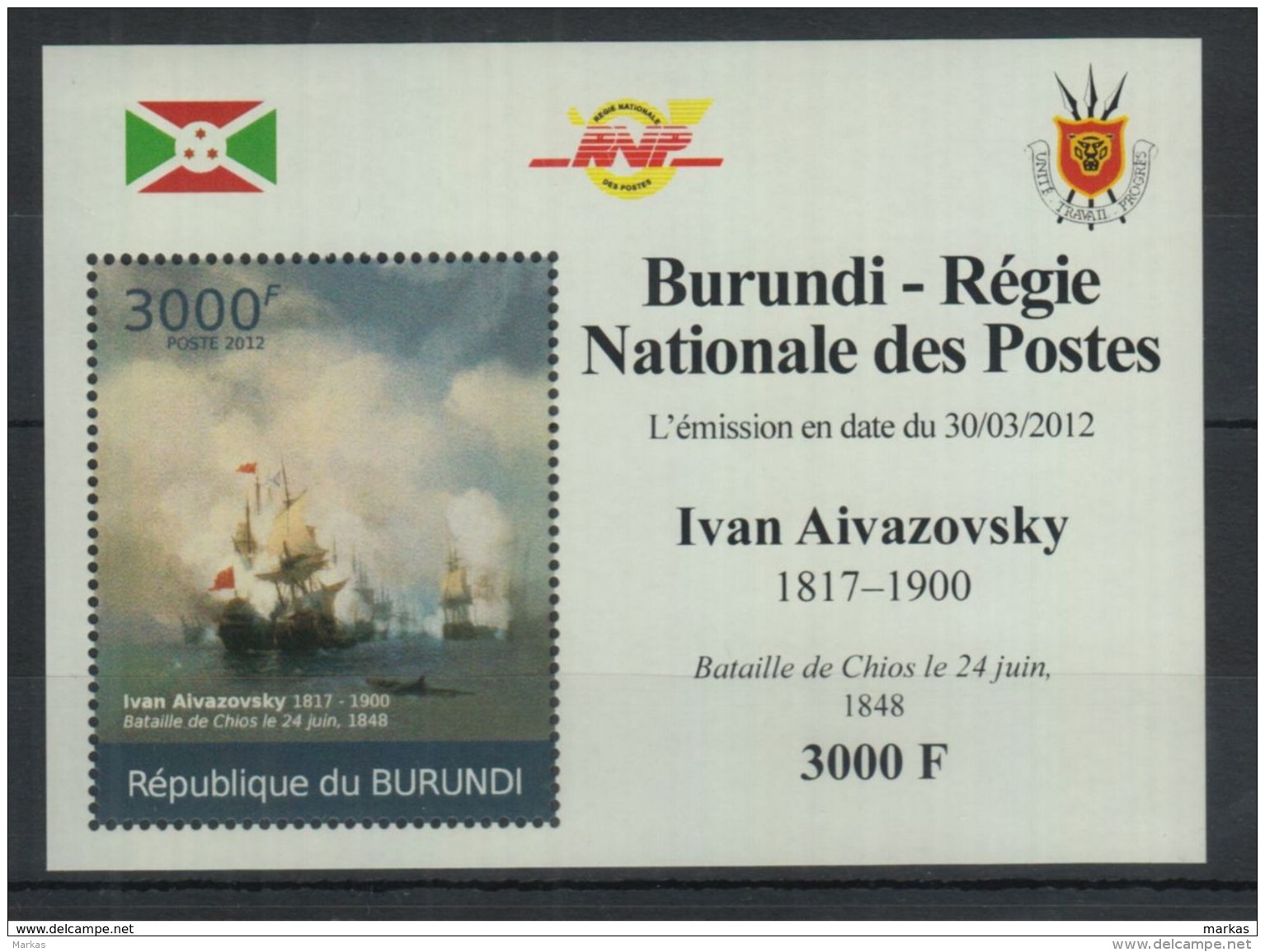 U59. Burundi - MNH - Art - Ivan Aivazovsky - 2012 - Deluxe - Autres & Non Classés