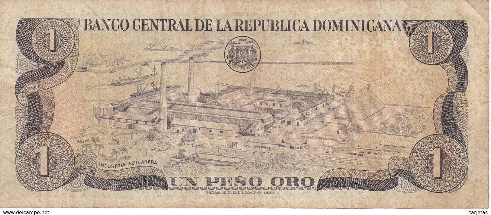 BILLETE DE LA REPUBLICA DOMINICANA DE 1 PESO ORO DEL AÑO 1980  (BANKNOTE) - Dominicana