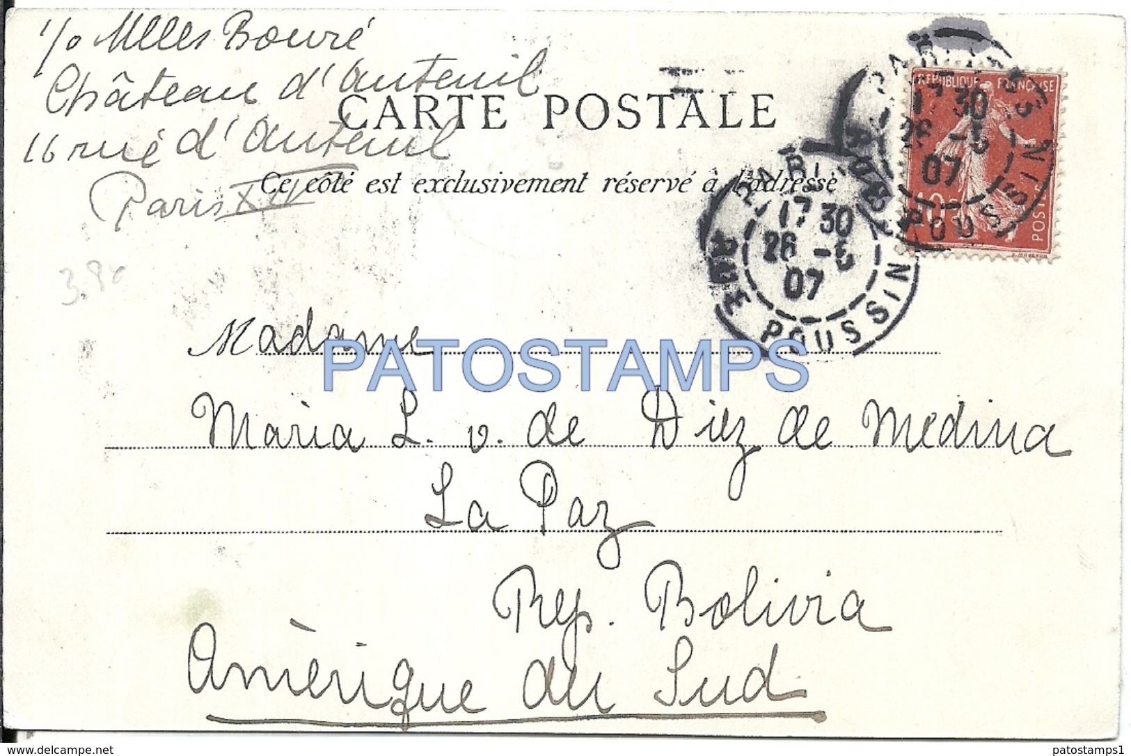 83030 FRANCE PARIS METROPOLITAN IN BASTILLE TRAMWAY SPOTTED CIRCULATED TO BOLIVIA POSTAL POSTCARD - Other & Unclassified