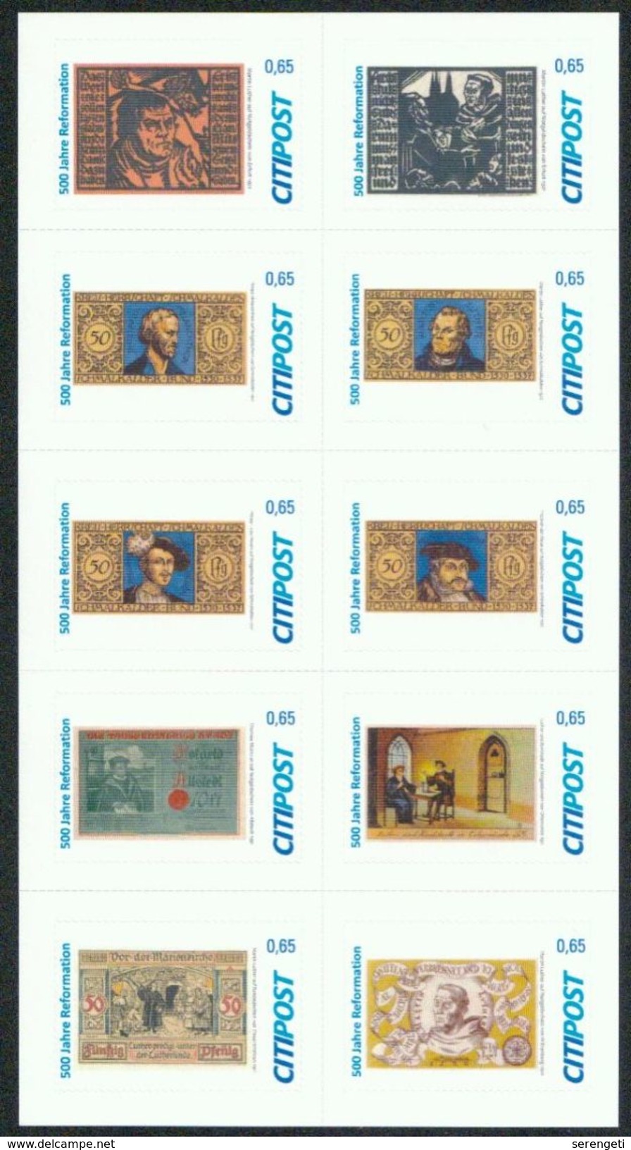 Deutschland CitiPost '500 J. Reformation, Luther Melanchthon Müntzer' / Germany '500th Ann. Of Reformation' **/MNH 2017 - Sonstige & Ohne Zuordnung