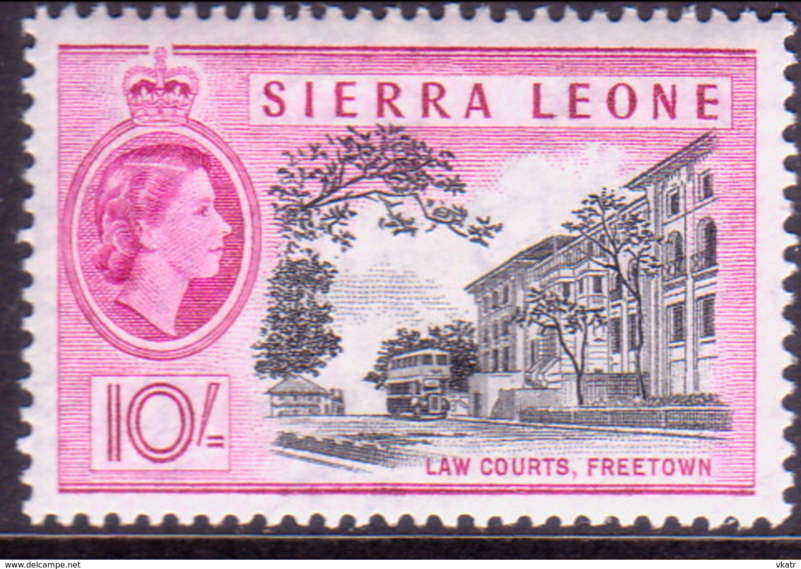 SIERRA LEONE 1956 SG #221 10sh MNH Small Fault On Back In The Centre - Sierra Leone (...-1960)