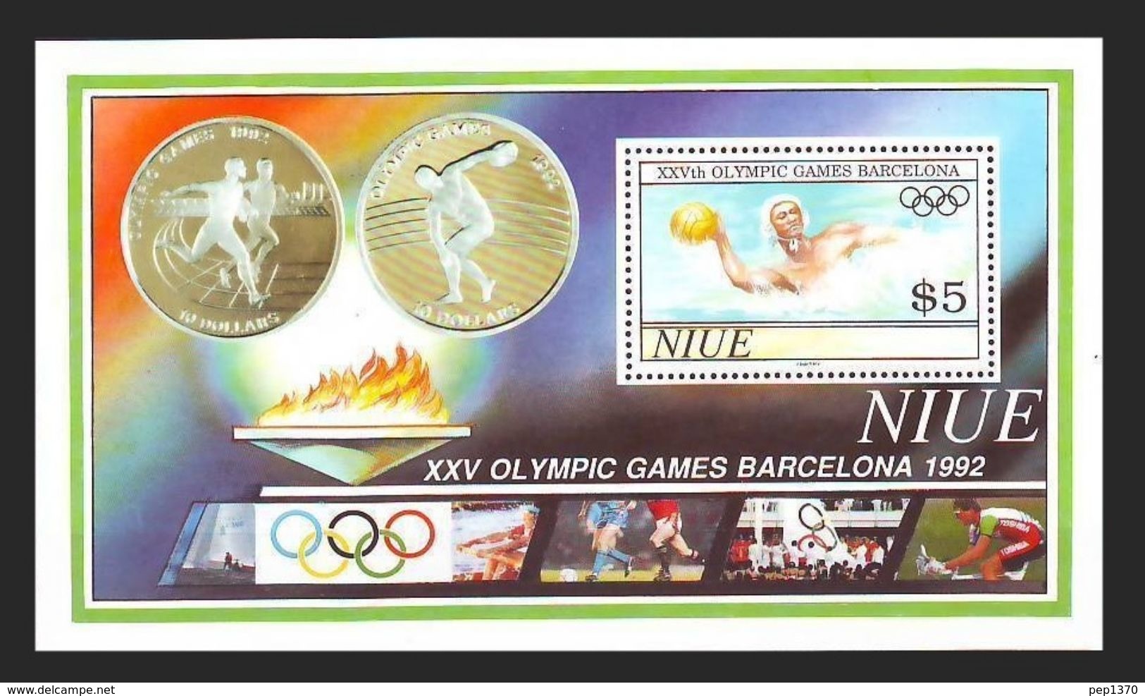 NIUE 1992 - OLYMPICS BARCELONA 92 - YVERT BLOCK 119 - MICHEL BLOCK 120 - SCOTT SS 625 - Water-Polo