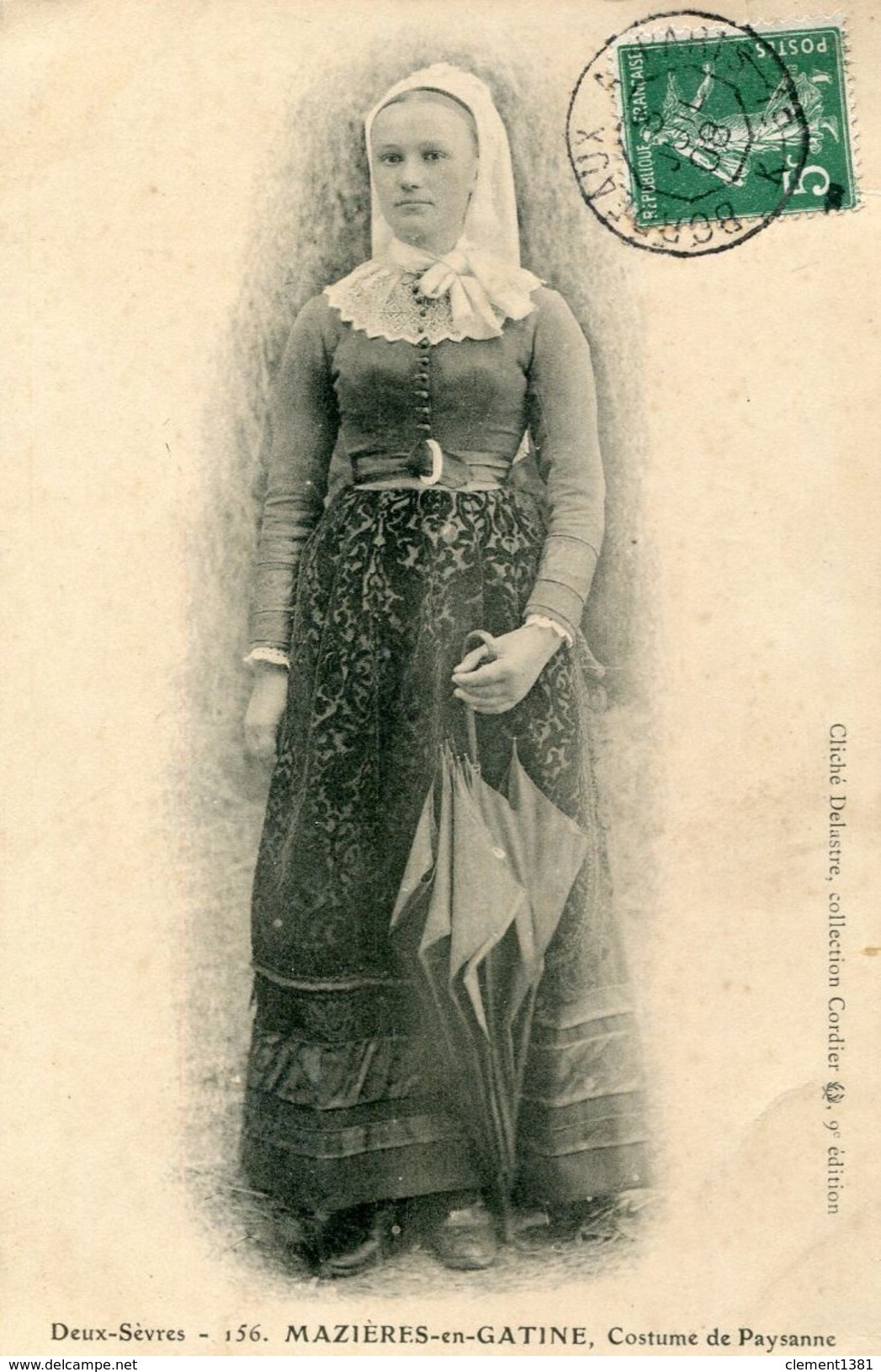 Mazieres En Gatine Costume De Paysanne Circulee En 1908 - Mazieres En Gatine