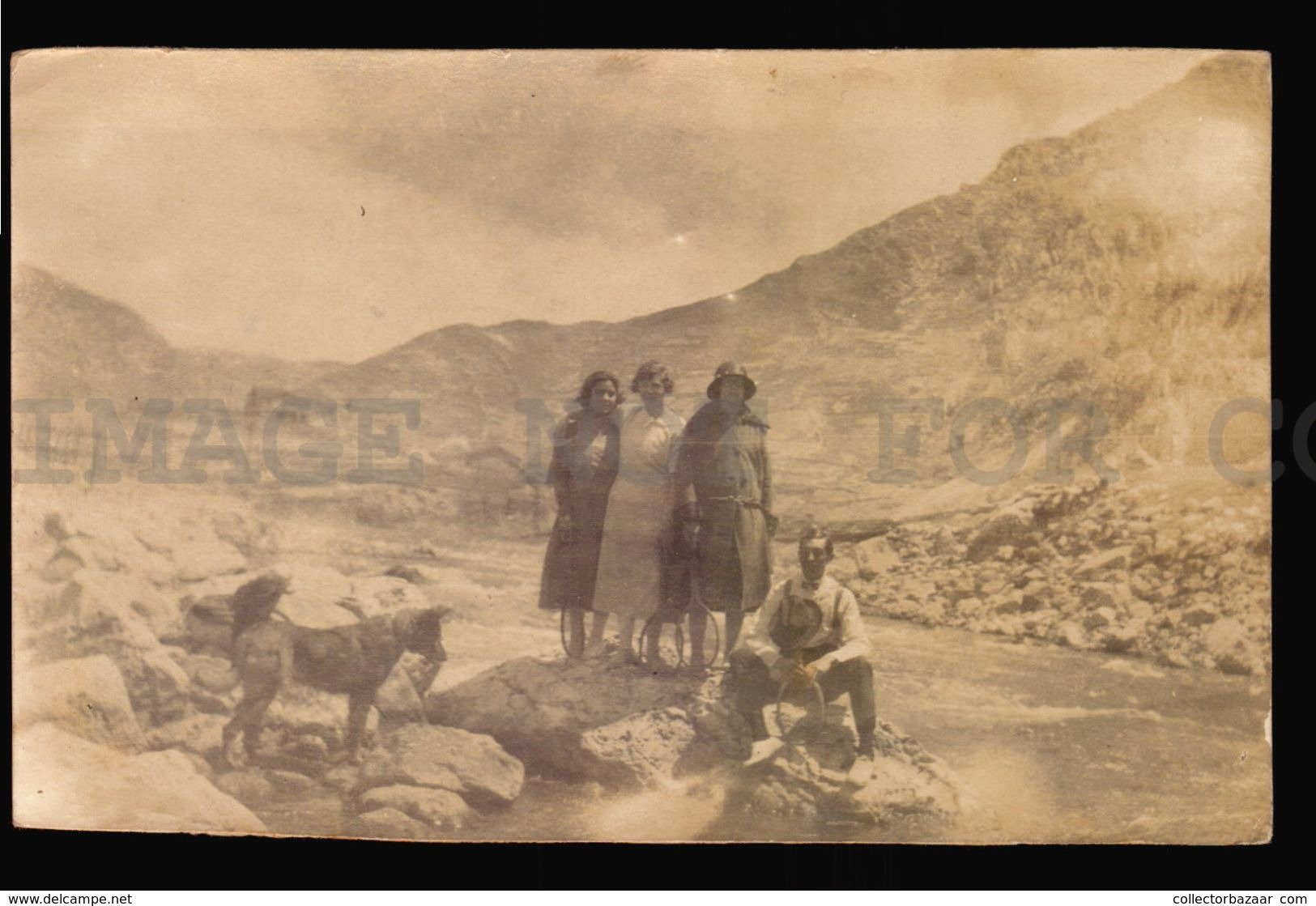 Tarjeta Postal Tipo Foto Peru Oroya Tennis Players Dog Real Photo Postcard Rppc (w4_3704) - Peru