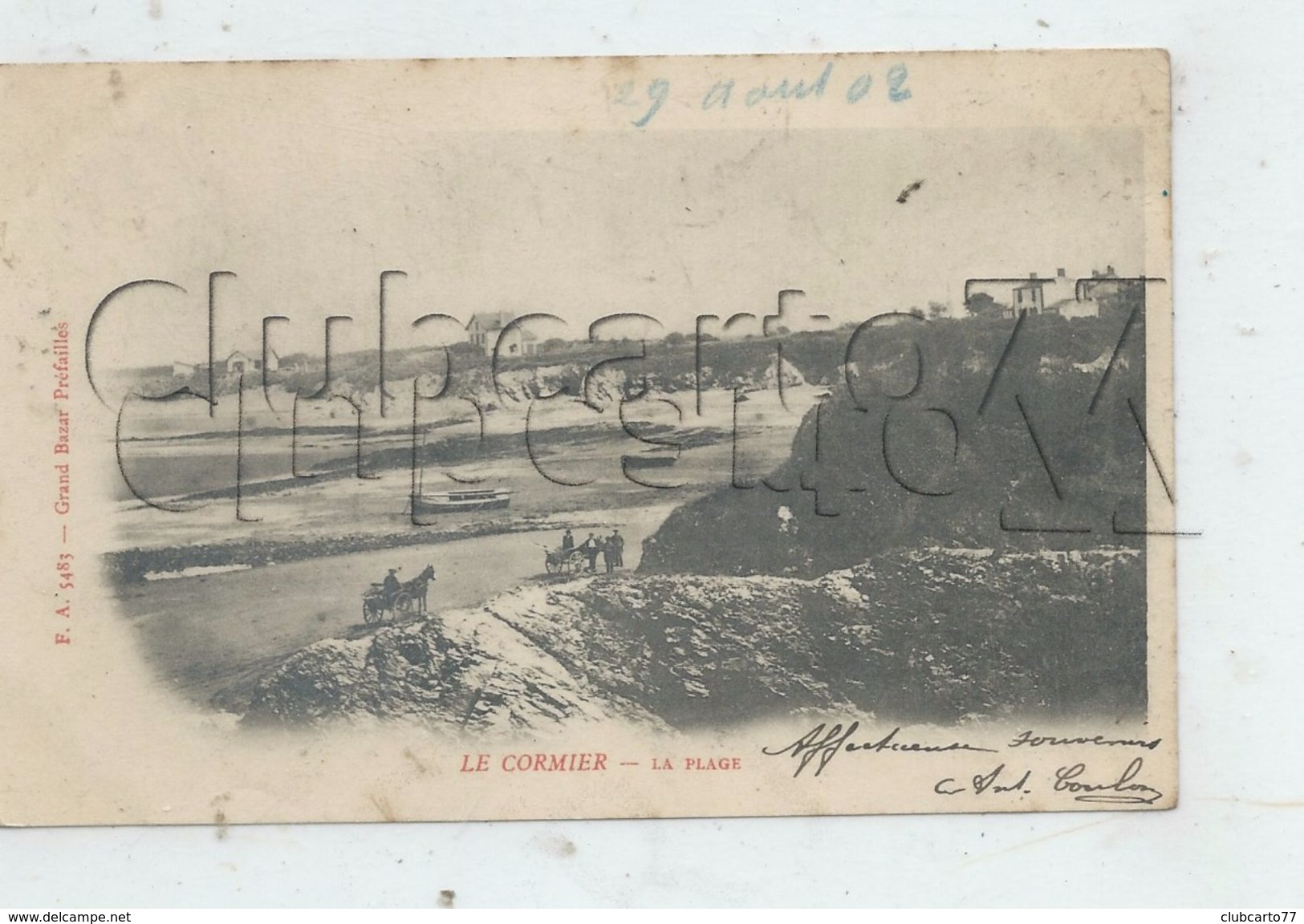 La Plaine-sur-Mer (44) :  Vue Générale De La Plage Du Cormier En 1902 (animé, Attelage) PF. - La-Plaine-sur-Mer