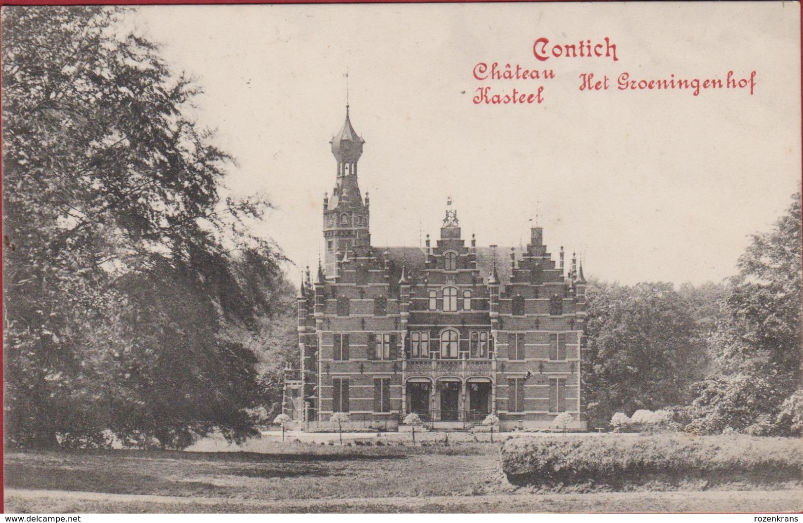 Kontich Contich Chateau Kasteel Het Groeningenhof ZELDZAAM 1914 (In Zeer Goede Staat) - Kontich