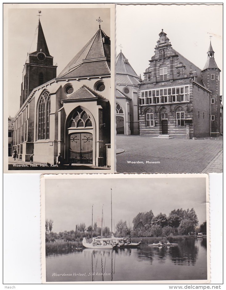 2775262Woerden, Slikkendam &ndash; Museum &ndash; Ned. Herv. Kerk (3 Kaarten) (zie Hoeken, Randen En Achterkant) - Woerden