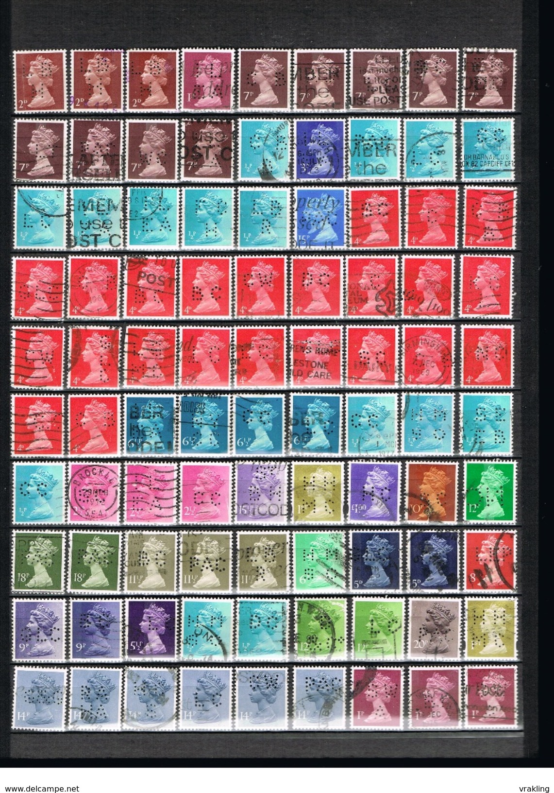 DO 7092 LOT PERFINS GROOT BRITTANNIË 357 STUKS ZIE SCANS