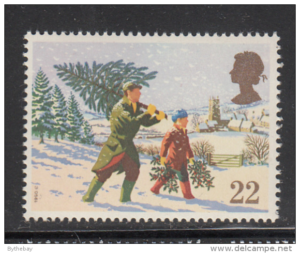 Great Britain 1990 MNH Scott #1341 22p Carrying Tree Home Christmas - Noël